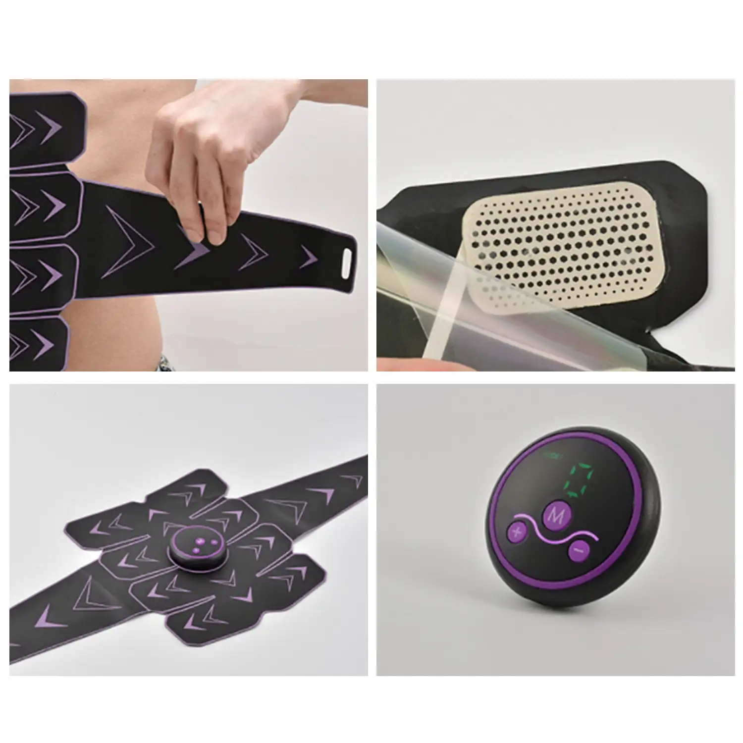 Cinturón de masaje EMS inteligente. Masajeador estimulador para abdominales, brazos/piernas.