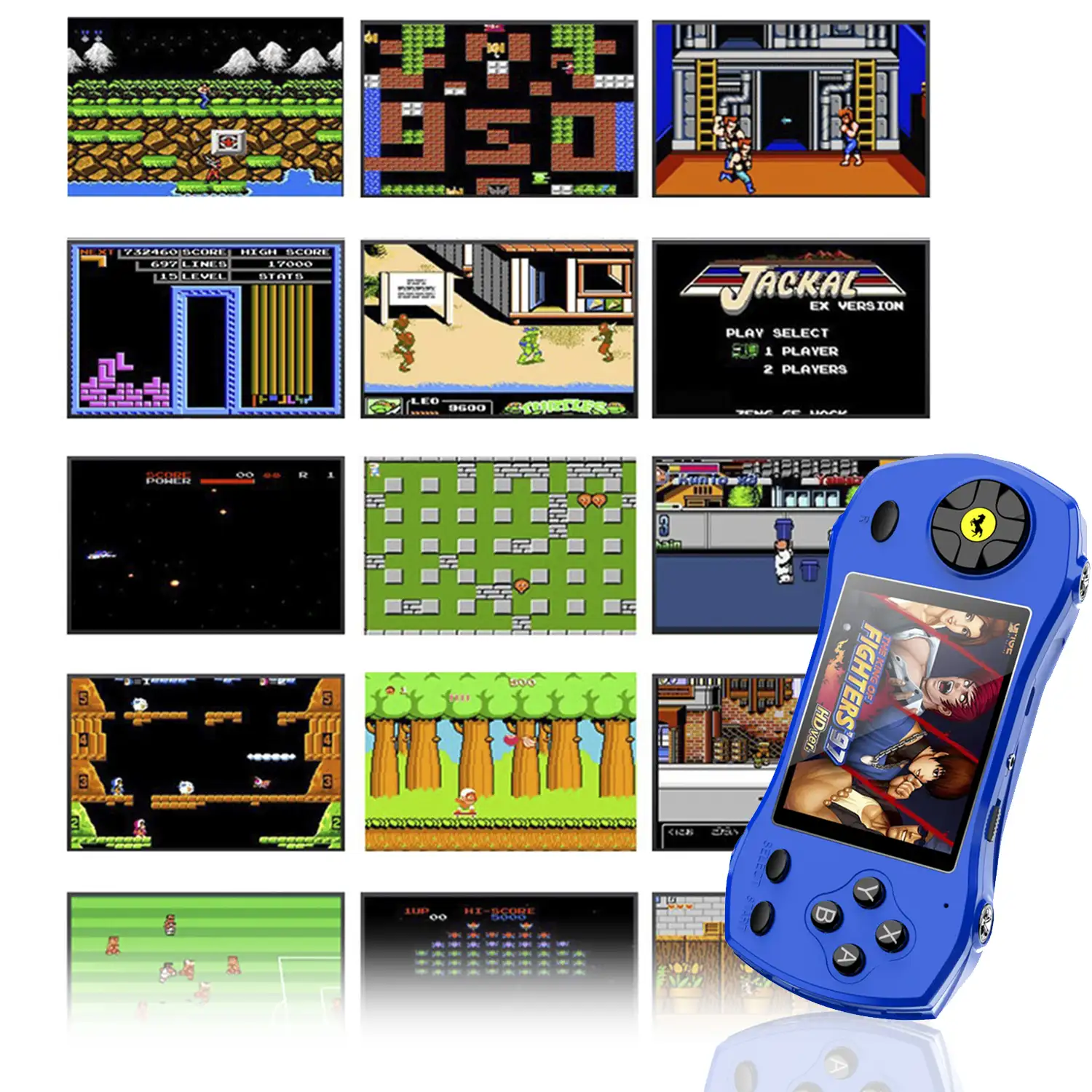 Consola de videojuegos F1 forma de coche, con pantalla de 2,8 y 620 juegos de 8 bits incluidos. Incluye mando para 2º jugador.