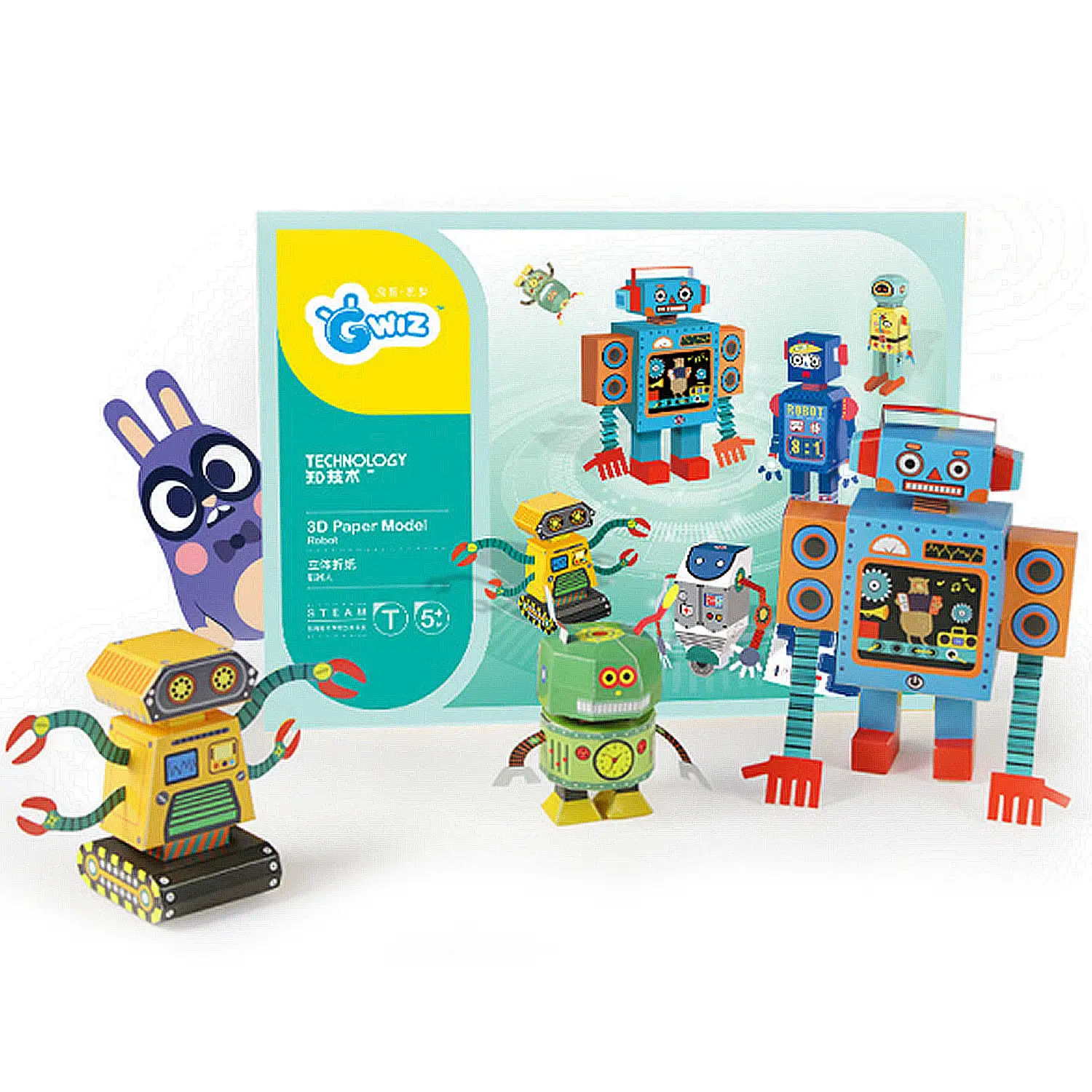 kit manualidades 3D papel ORIGAMI. Figuras Robot Kingdom.