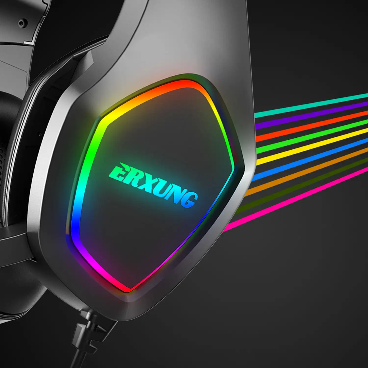 Headset J20 Ultra-Flexible Premium .7 luces FULL RGB. Auriculares gaming con micro, conexión minijack para PC, portátil, PS4, Xbox One, móvil, tablet.
