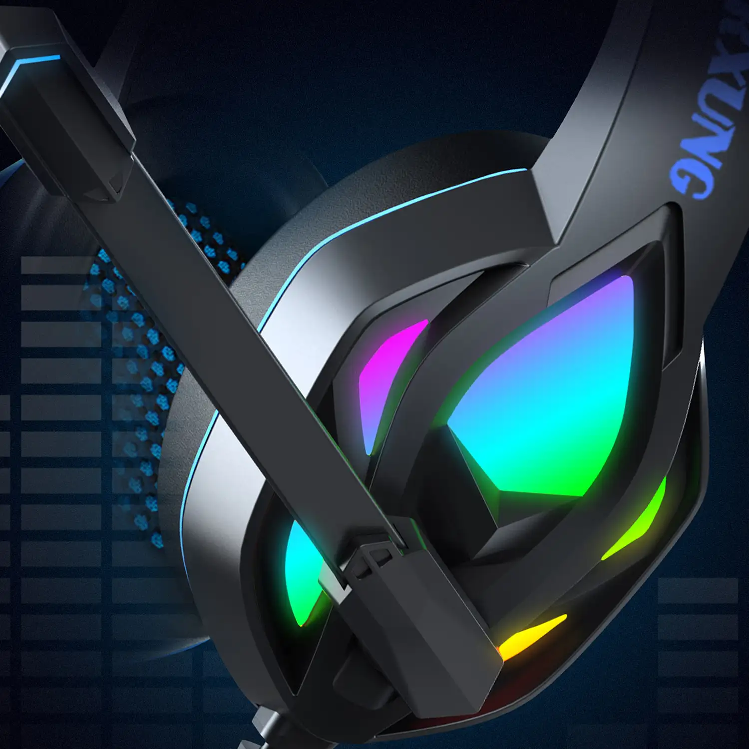 Headset H1003 Ultra-Flexible Premium .10 luces FULL RGB. Auriculares gaming con micro, conexión minijack para PC, portátil, PS4, Xbox One, móvil, tablet.