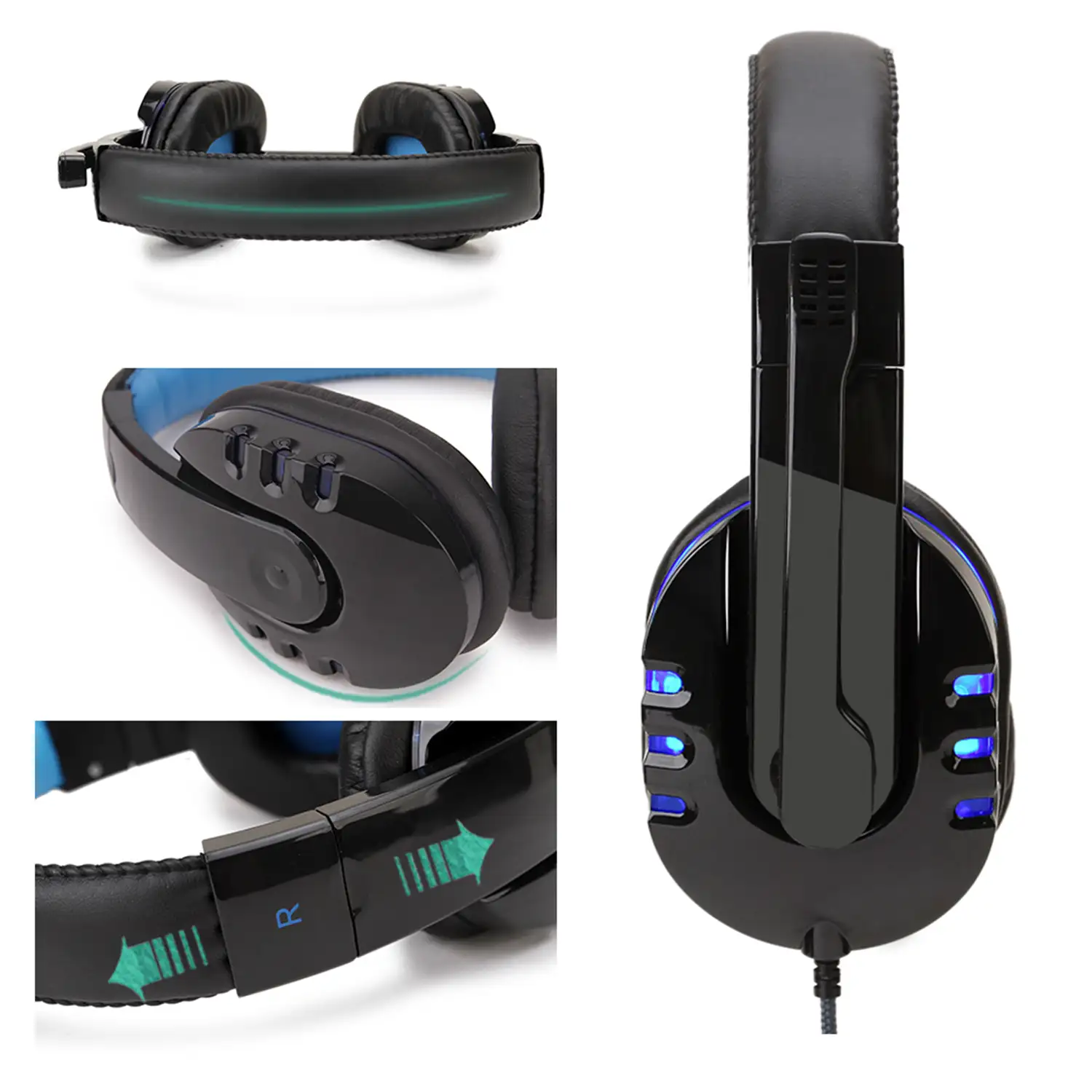 Headset SY733MV . Auriculares gaming con micro, conexión minijack para PC, portátil, PS4, Xbox One, móvil, tablet. Control de Volumen