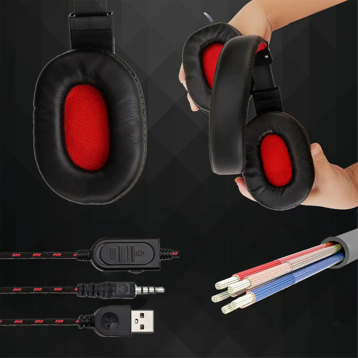 Headset SY820MV con luces led. Auriculares gaming con micro, conexión  minijack para PC, portátil, PS4, Xbox