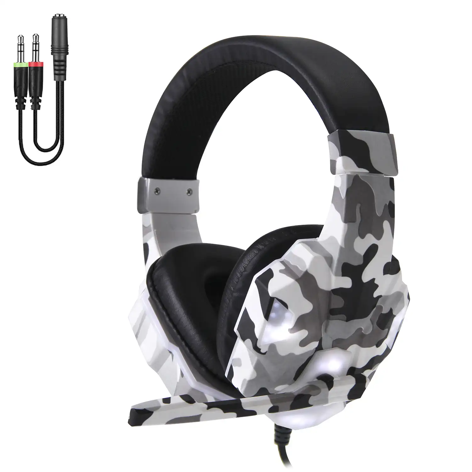 Headset SY830MV con luces led. Auriculares gaming con micro