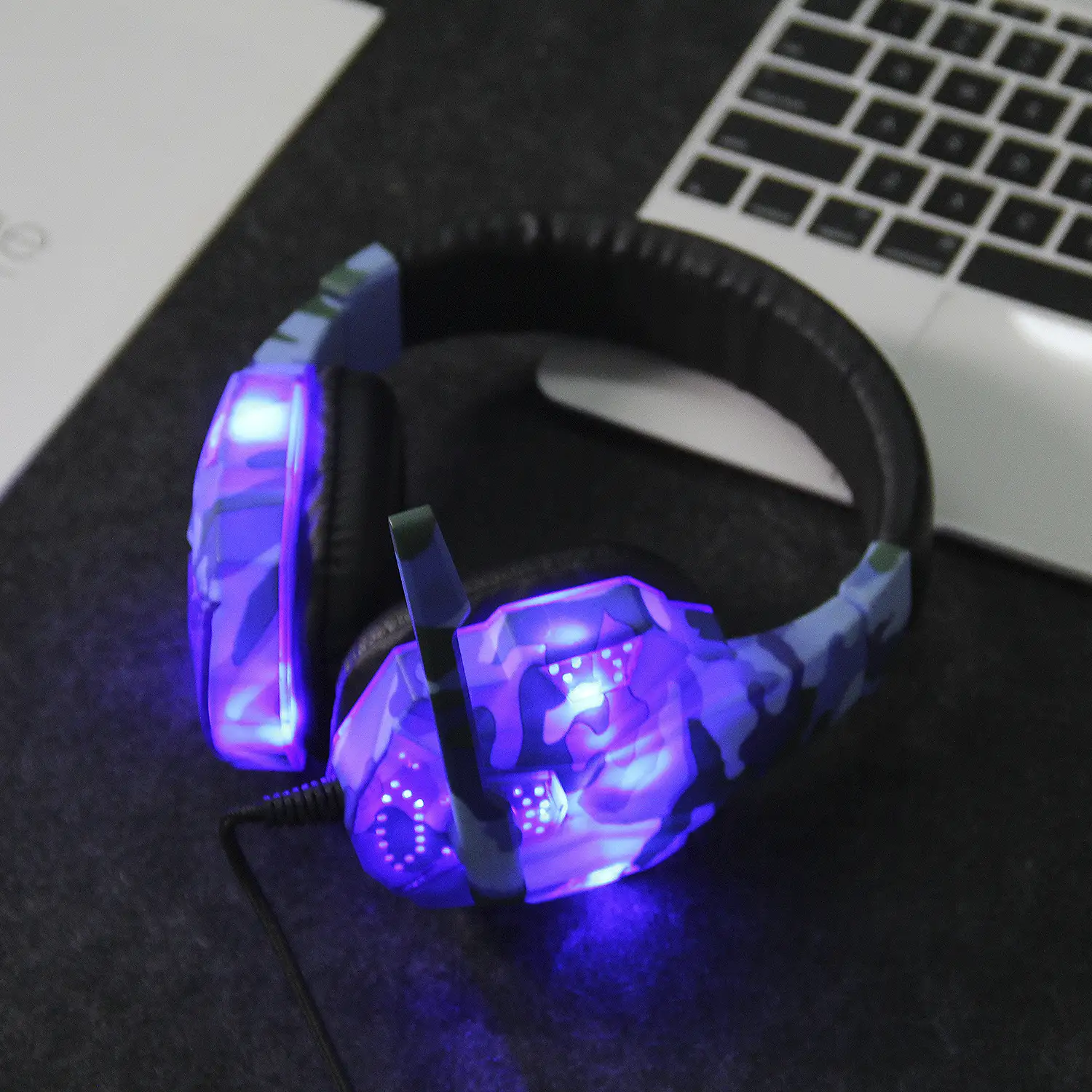 Headset SY830MV con luces led. Auriculares gaming con micro, conexión  minijack para PC, portátil, PS4, Xbox