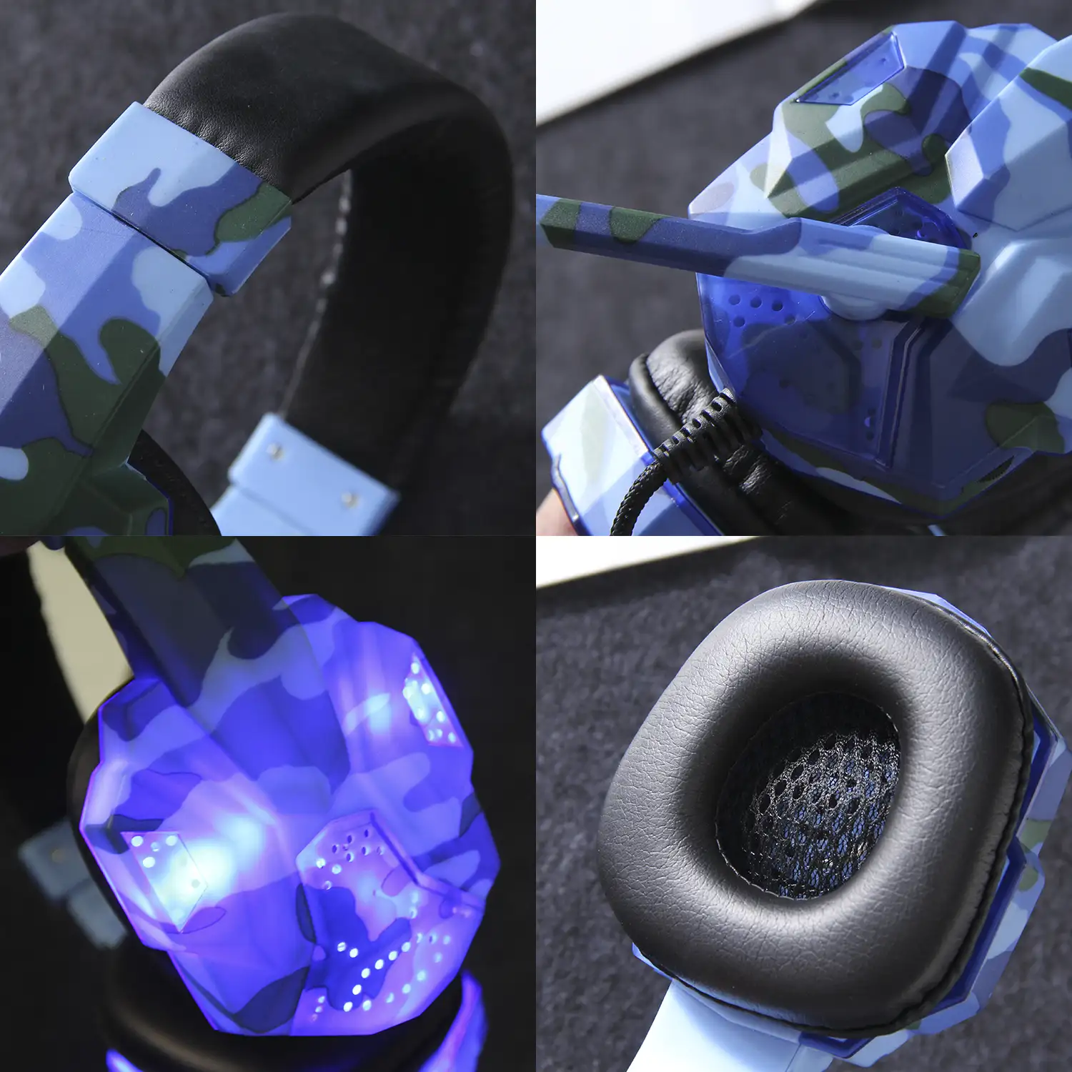 Headset SY830MV con luces led. Auriculares gaming con micro, conexión  minijack para PC, portátil, PS4, Xbox
