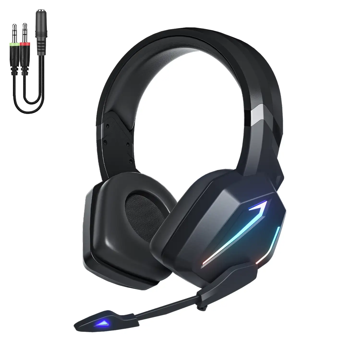 Headset SY820MV con luces led. Auriculares gaming con micro, conexión  minijack para PC, portátil, PS4, Xbox