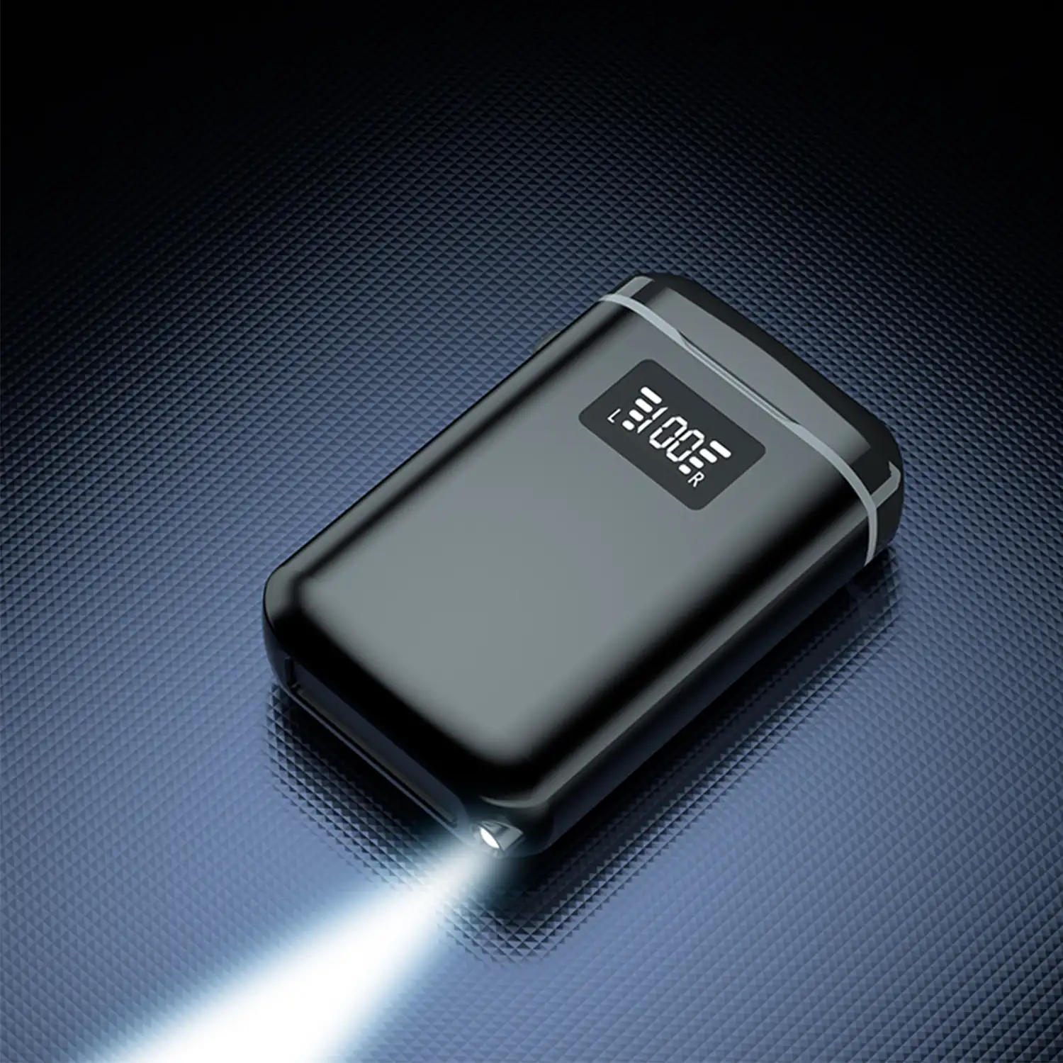 Auriculares TWS M7, Bluetooth 5.1, control táctil. Base de carga de 4000mAh con powerbank USB, linterna y pantalla indicadora de carga.