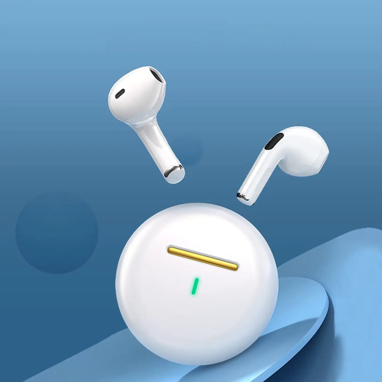 Auriculares TWS Pro6, Bluetooth 5.0. Control táctil de reproducción musical y llamadas.