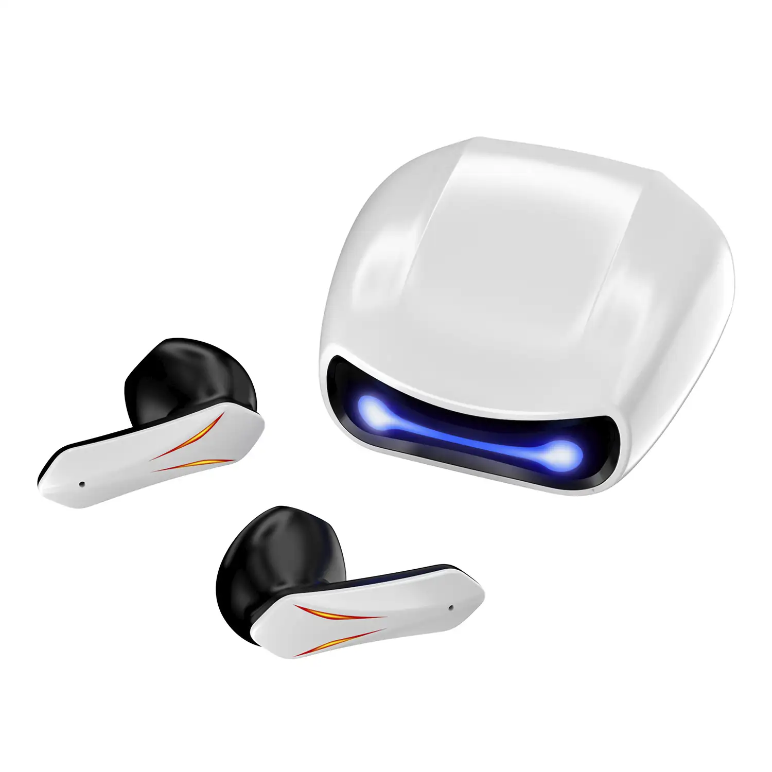 Auriculares R05 TWS, Bluetooth 5.2. Base de carga luces led RGB. Control táctil de reproducción musical y llamadas.