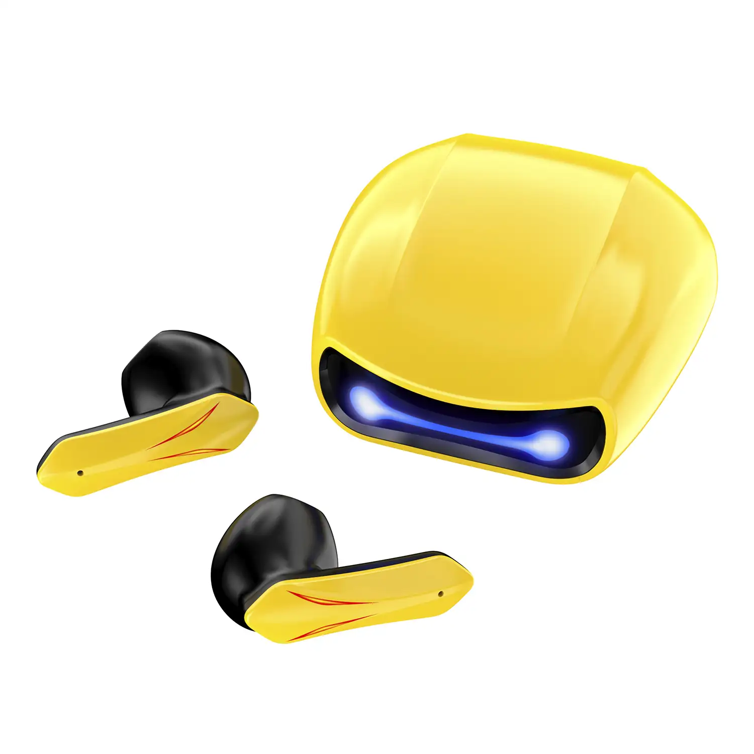 Auriculares R05 TWS, Bluetooth 5.2. Base de carga luces led RGB. Control táctil de reproducción musical y llamadas.