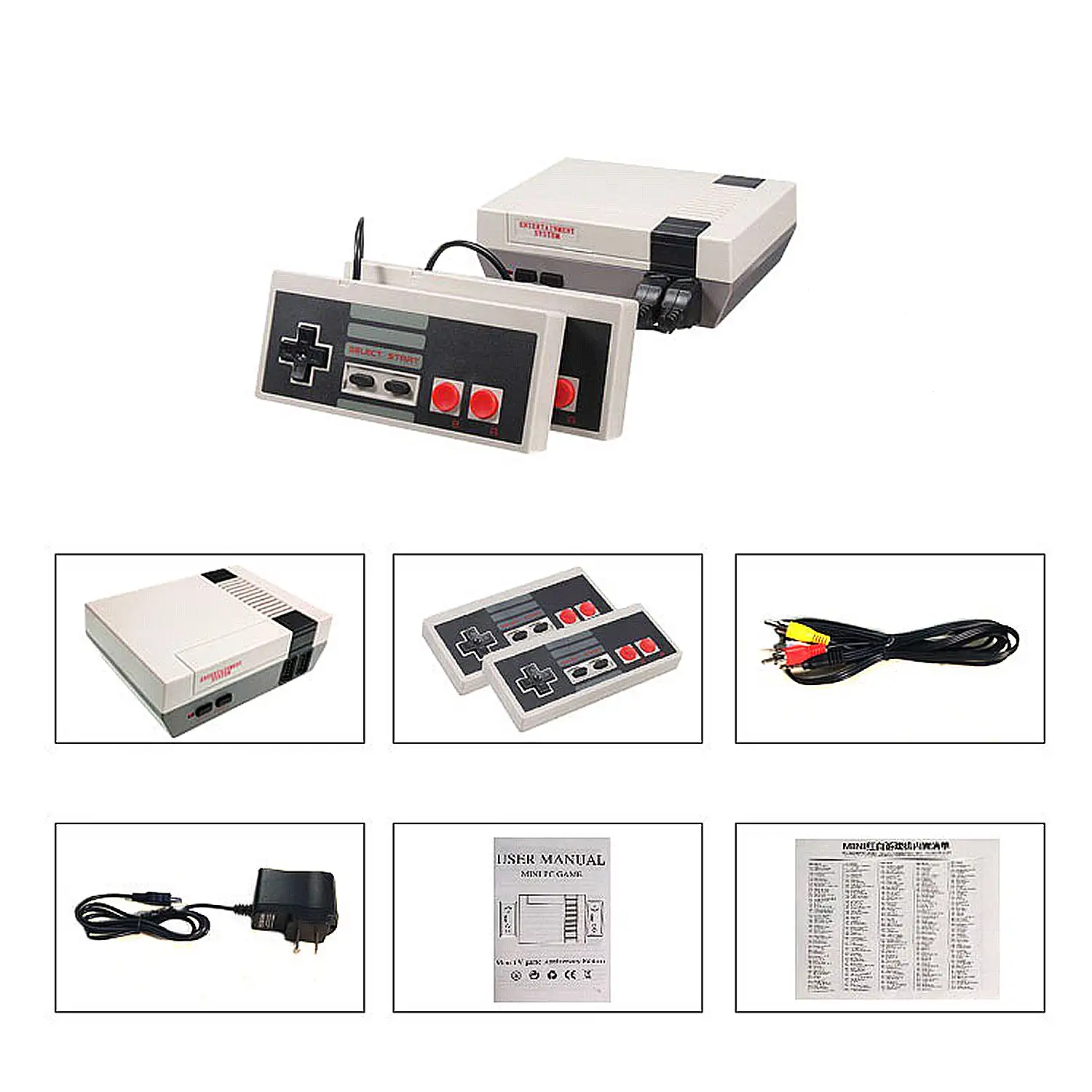 Consola de juegos de escritorio Mini Classic TV Games 620 juegos. 8 bits y doble gamepad (2 botones / 4 botones)