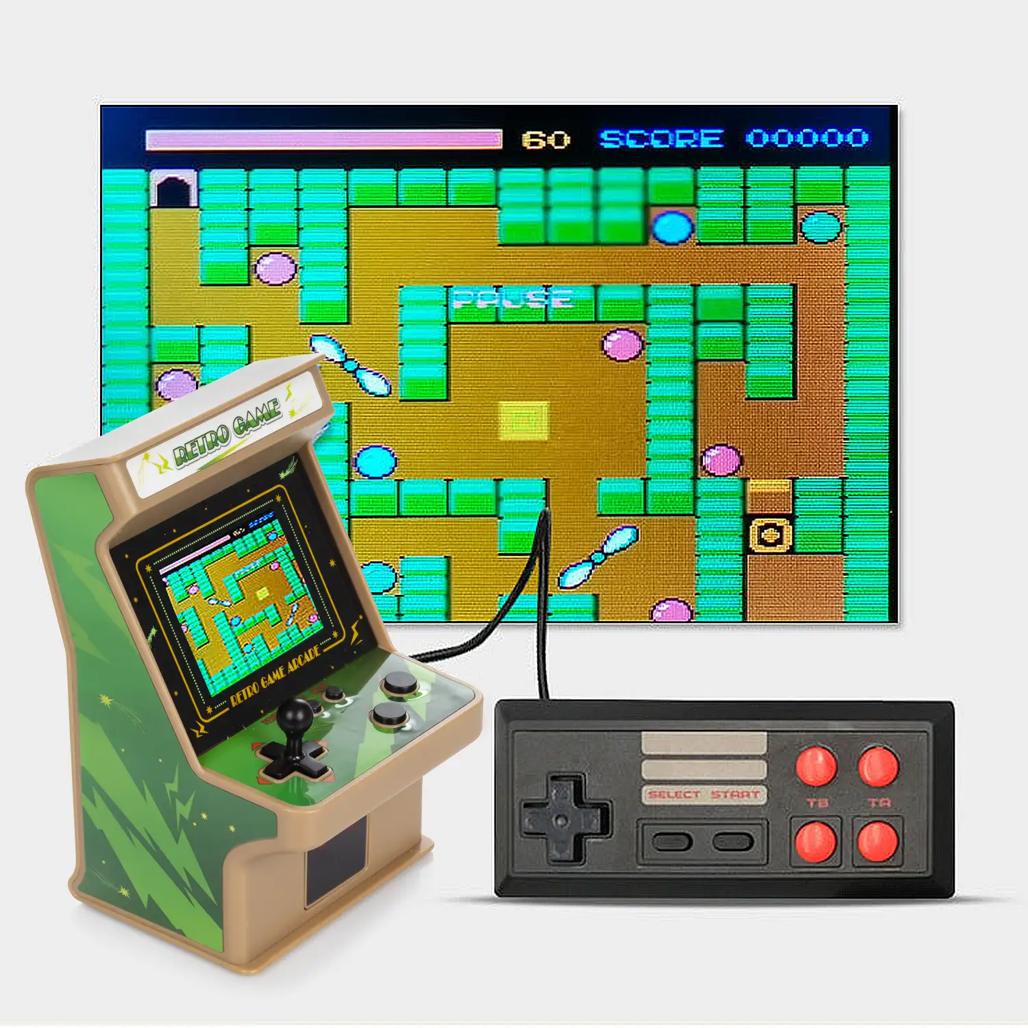 Consola Arcade GC18 máquina recreativa mini, portátil con 256 juegos. Pantalla 2,8 LCD.