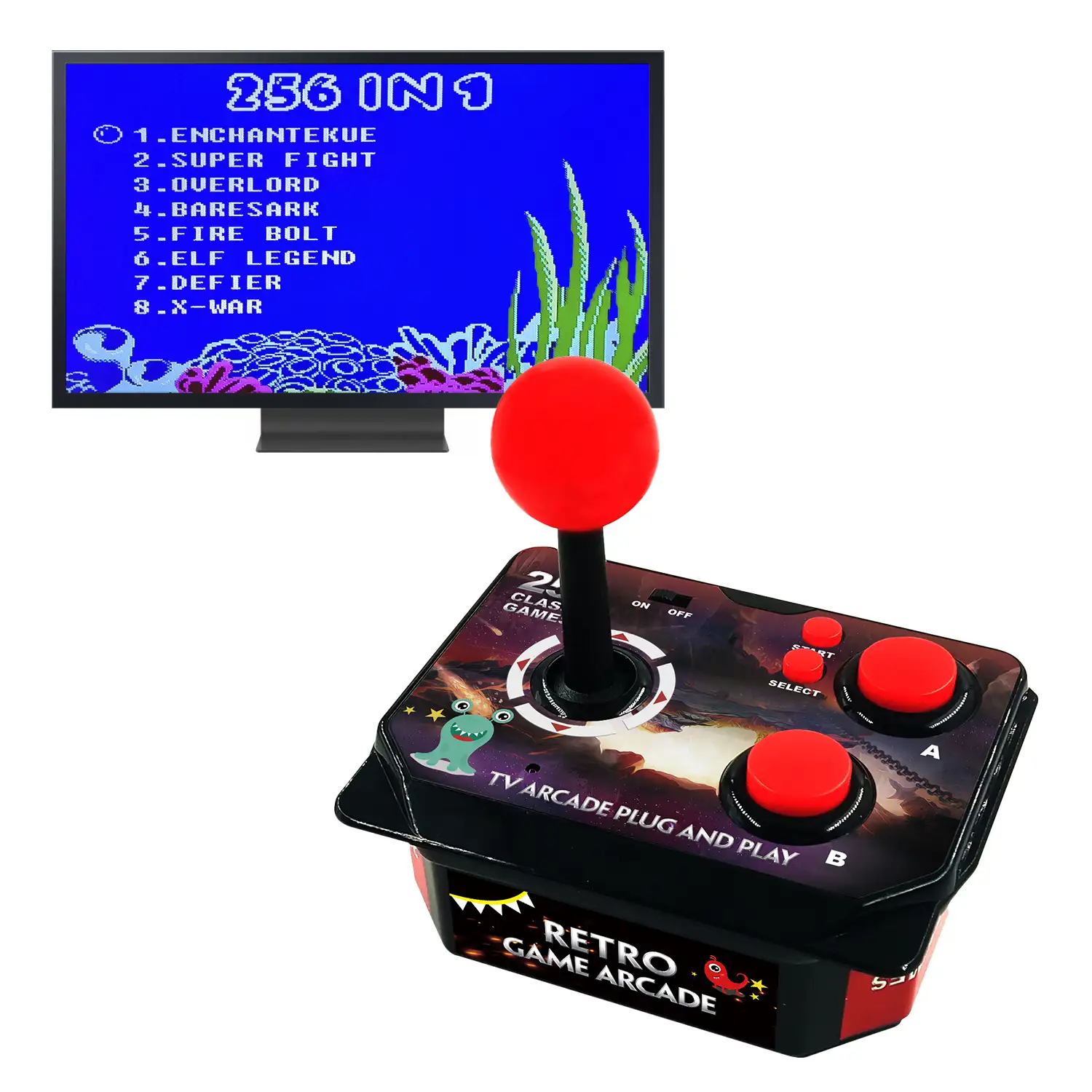 Arcade small shaker mando para juegos retro de 256 juegos. Conexión AV.