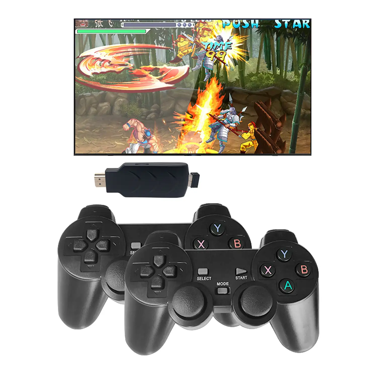 Consola videojuegos conexión a tu pantalla TV. Soporta 4K. Incluye 13.000 juegos y dos mandos inalámbricos.