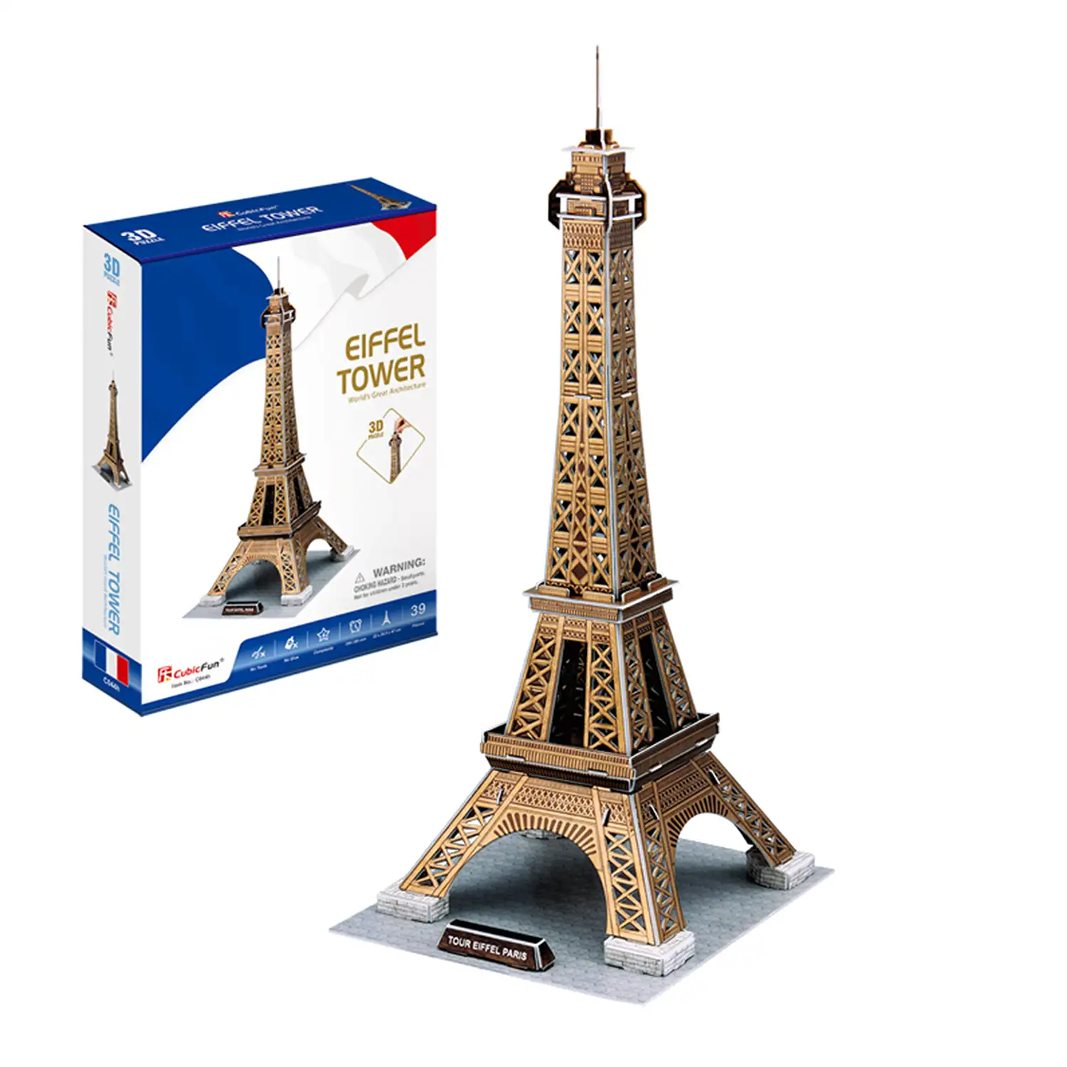 Puzzle 3D torre Eiffel 23x20,5x47 cm.