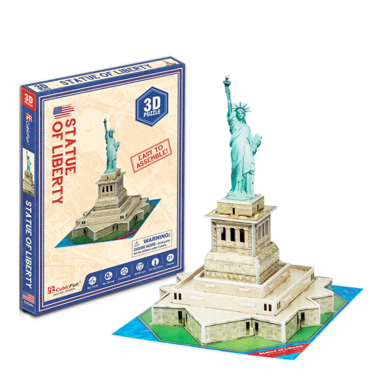 Puzzle 3D estatua de la Libertad 14x16x19 cm.