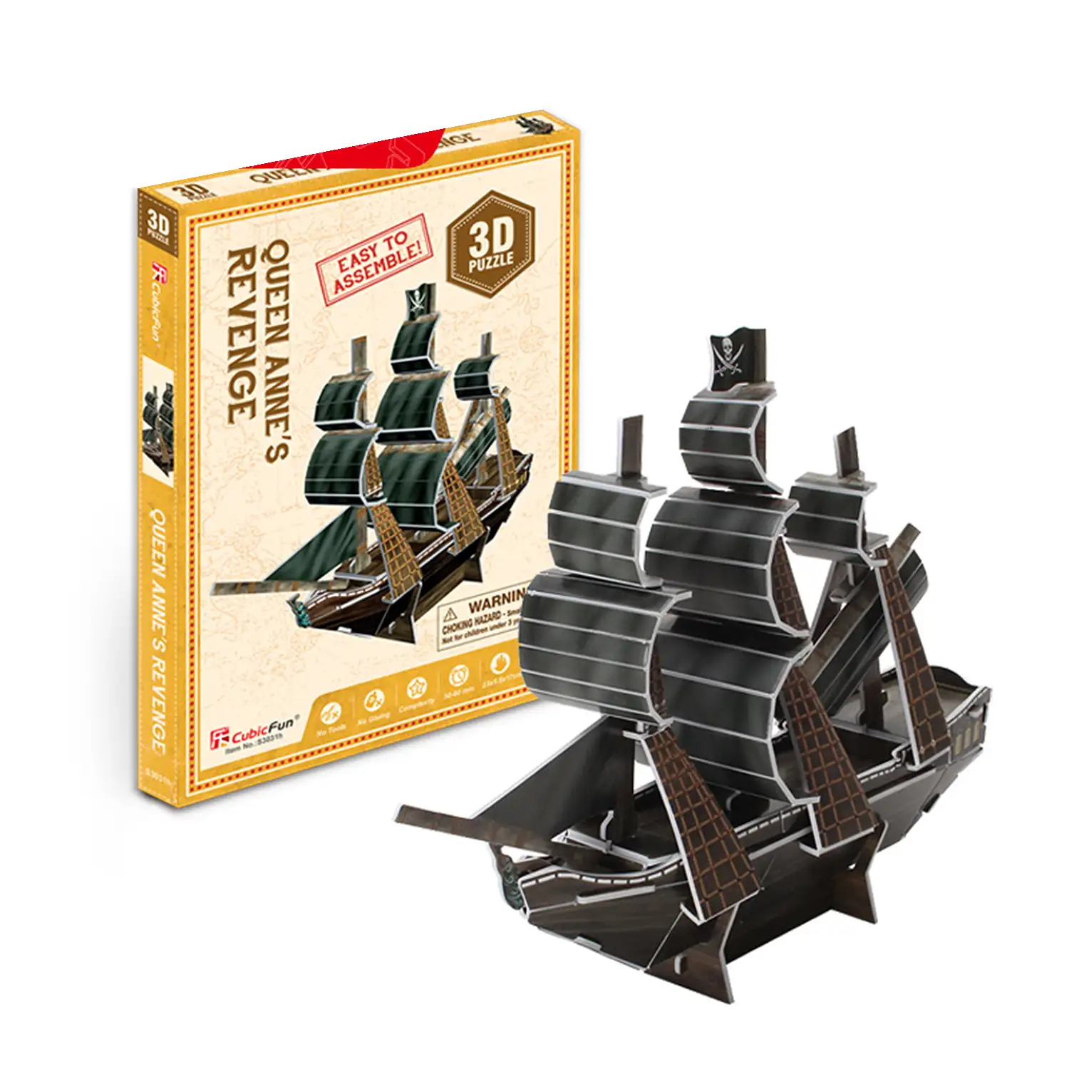 Puzle 3D barco pirata.