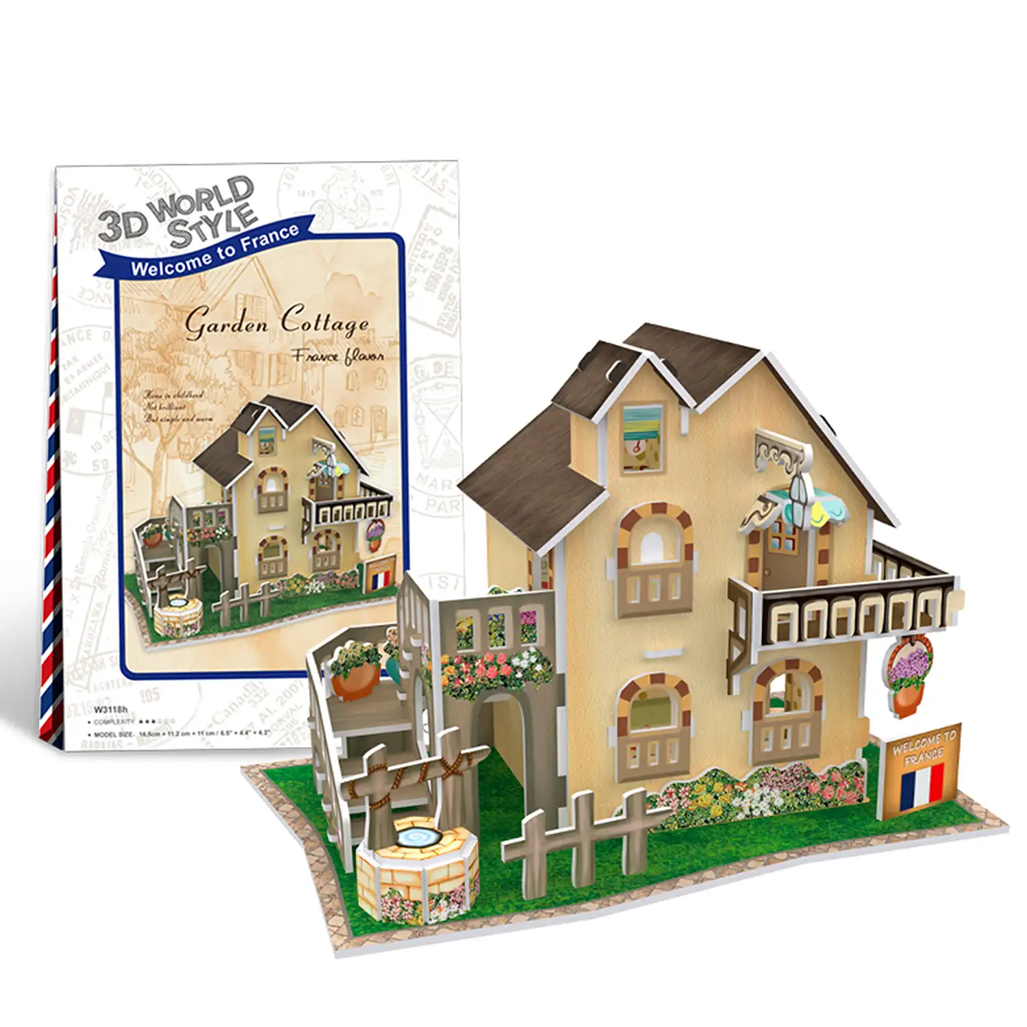 Puzle 3D WORLD STYLE ESTILO CLASICO FRANCIA Casa con jardín