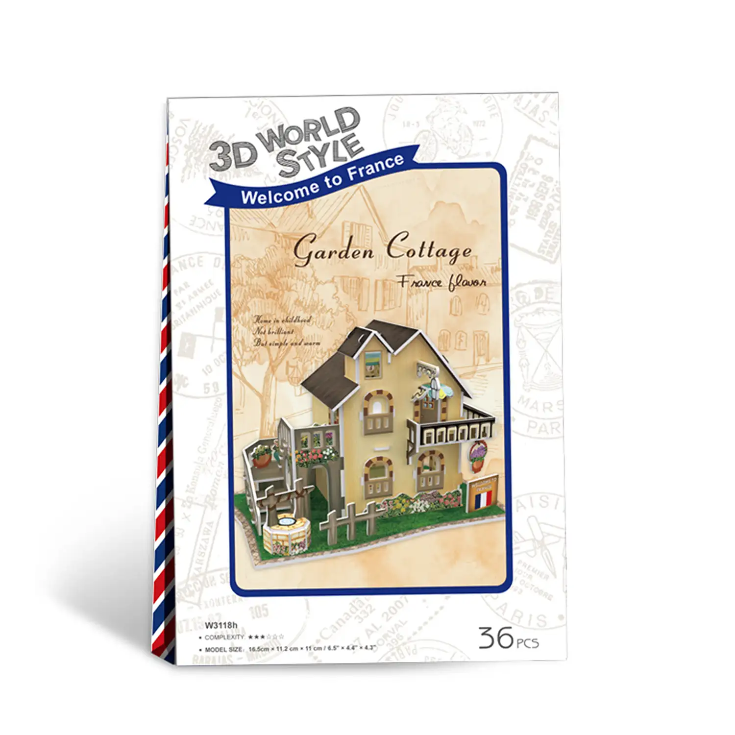 Puzle 3D WORLD STYLE ESTILO CLASICO FRANCIA Casa con jardín