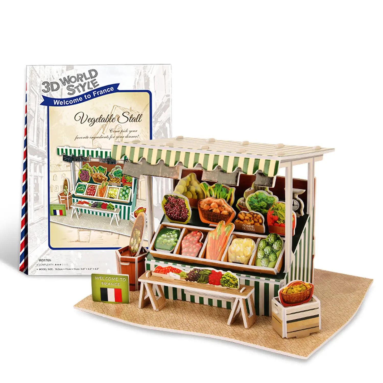 Puzzle 3D WORLD STYLE FRANCIA  Puesto de Verduras tradicional