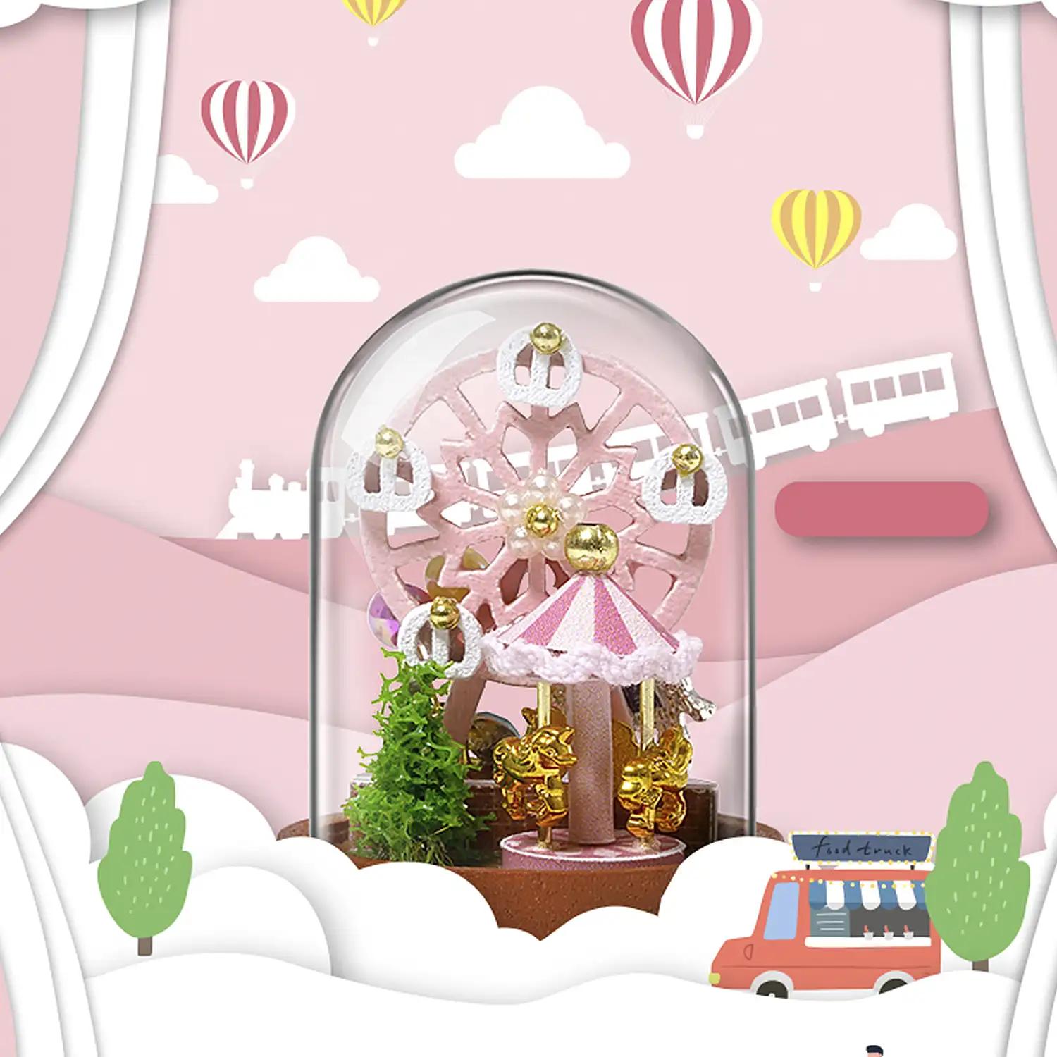 Maqueta 3D Fairy Tale Playground mini 2x2,6x4,5 cm.