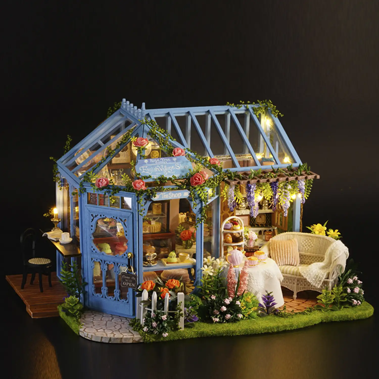Maqueta 3D Casa de té de jardín de rosas 29x20x17,8 cm.