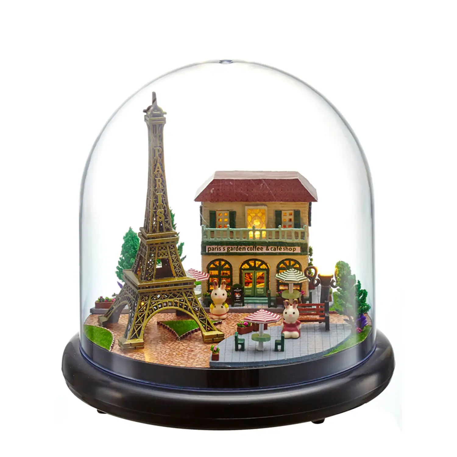 Maqueta miniatura 3D París romántico 14x14x13,7 cm.