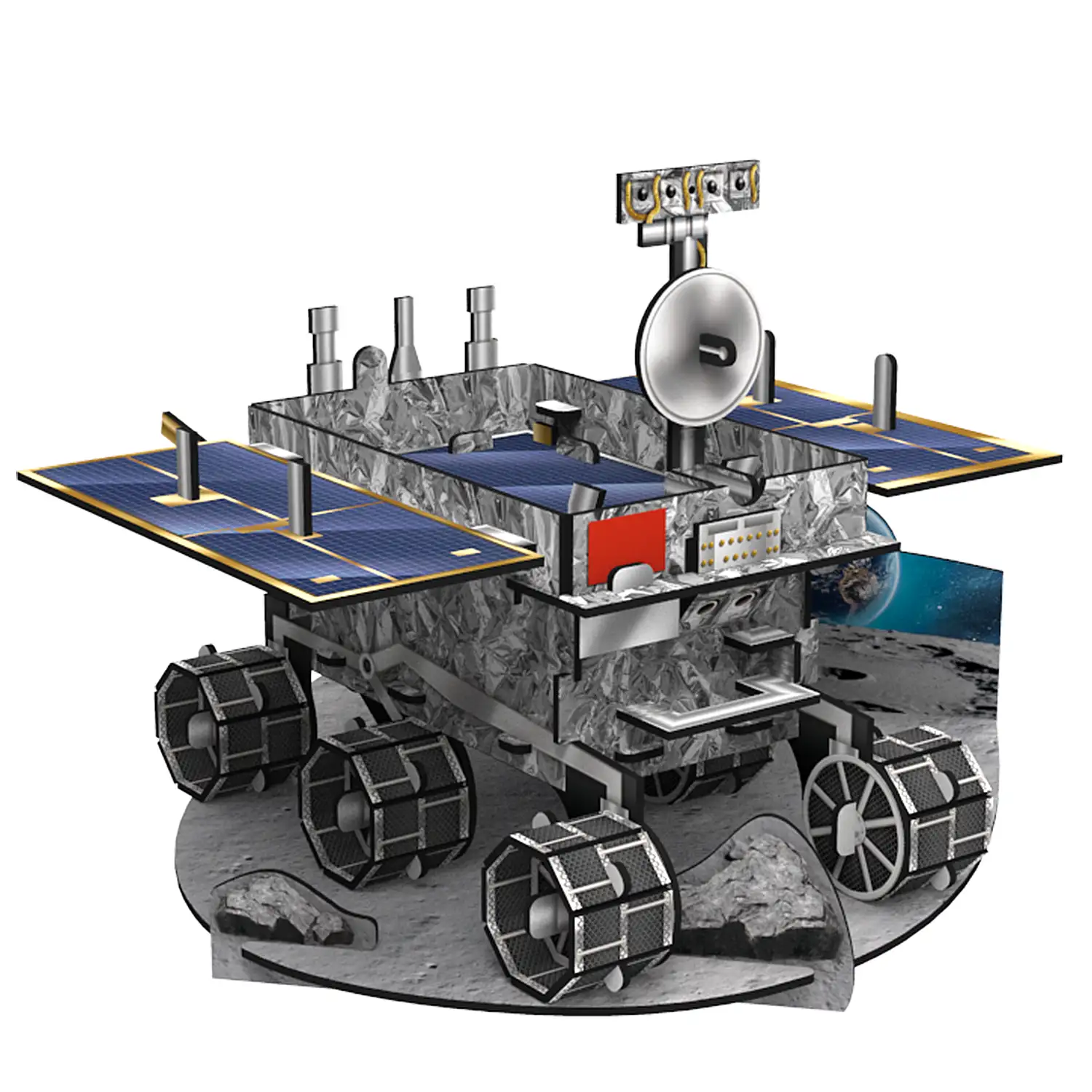 Puzzle 3D Jade Rabbit Lunar Rover 53 piezas. 13,8x13,8x11,4 cm.