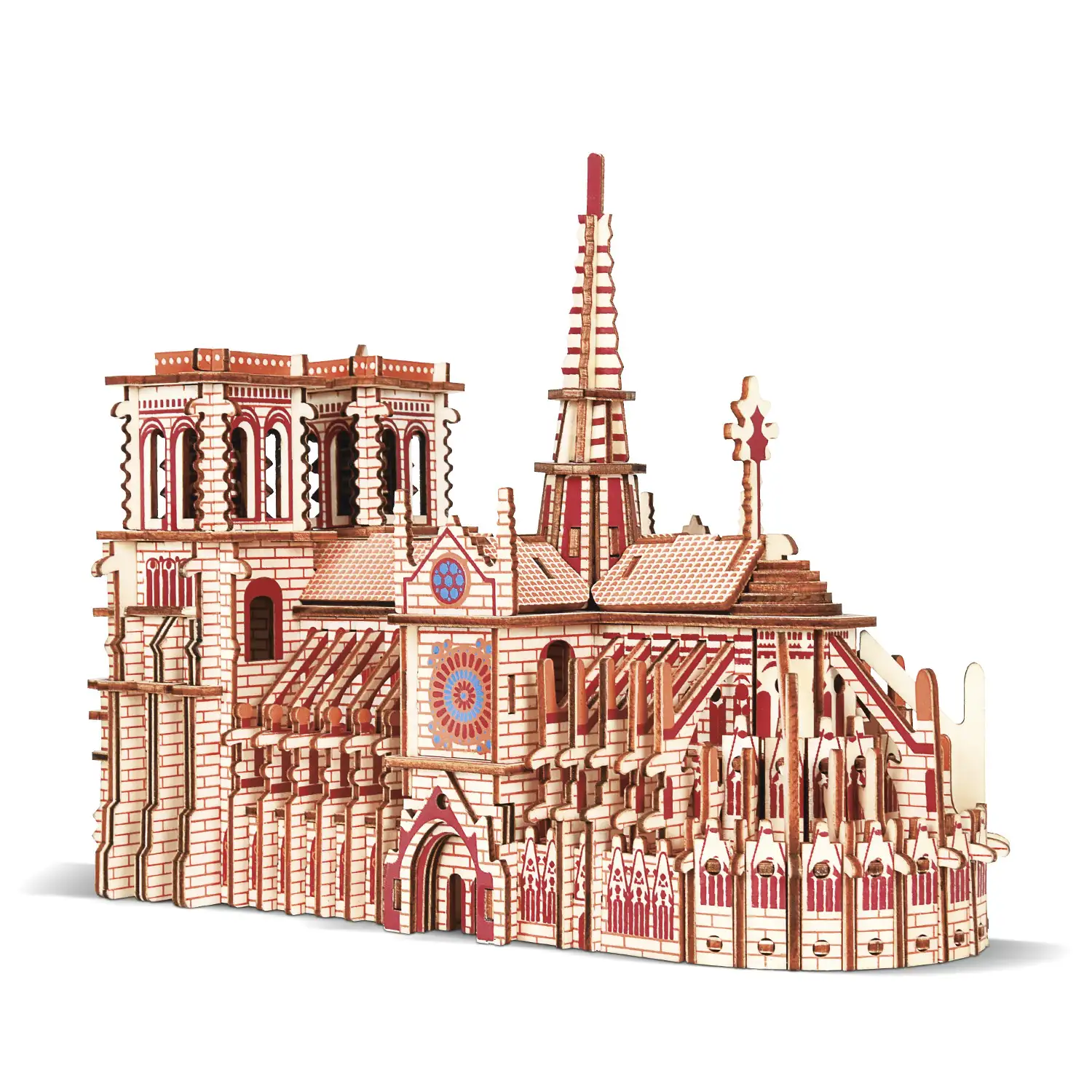 Puzzle 3D madera catedral de NOTRE DAME 239 Piezas 28,7x12x22 cm.