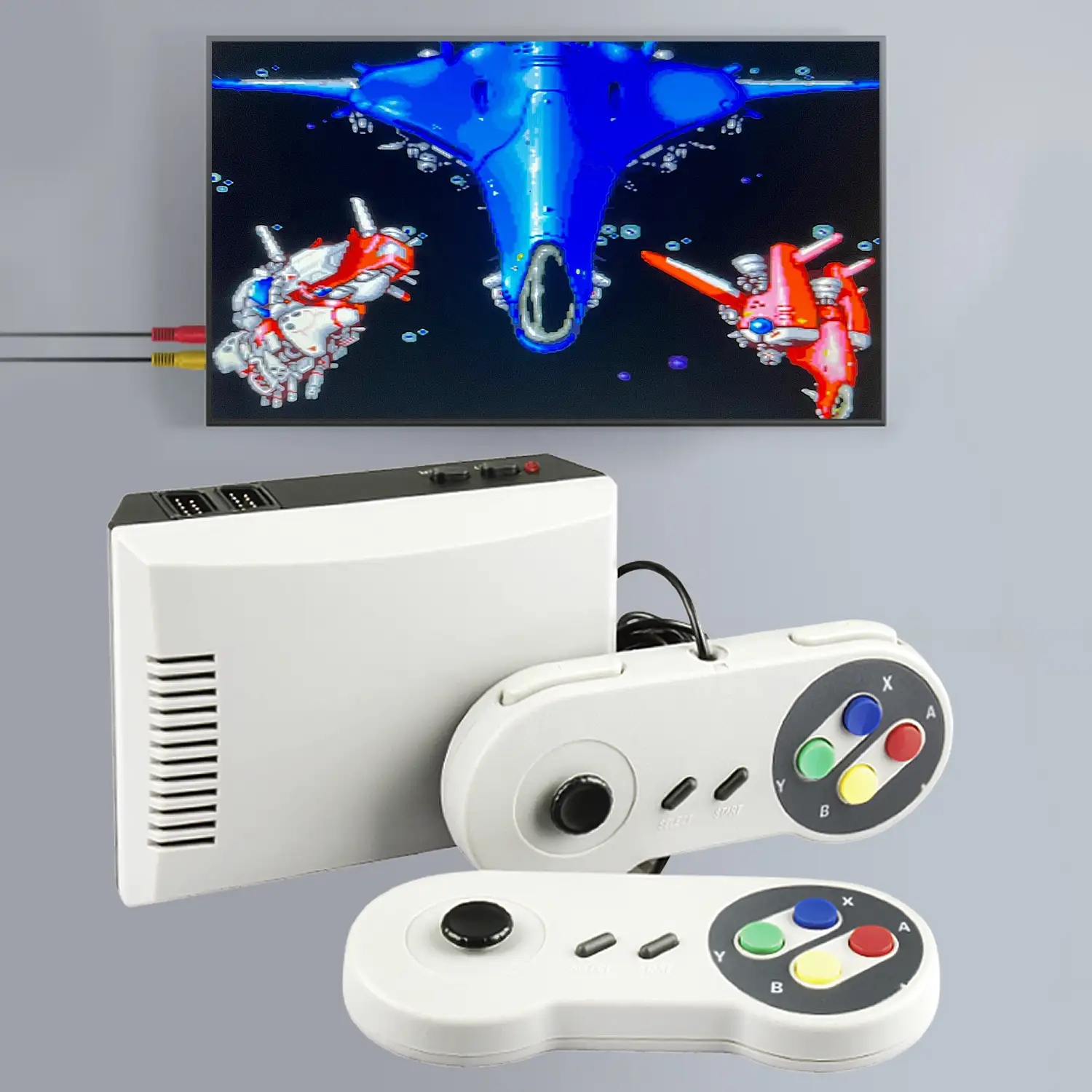 Consola retro de videojuegos con 2000 juegos incluidos. Incluye 2 mandos para jugar en la TV.