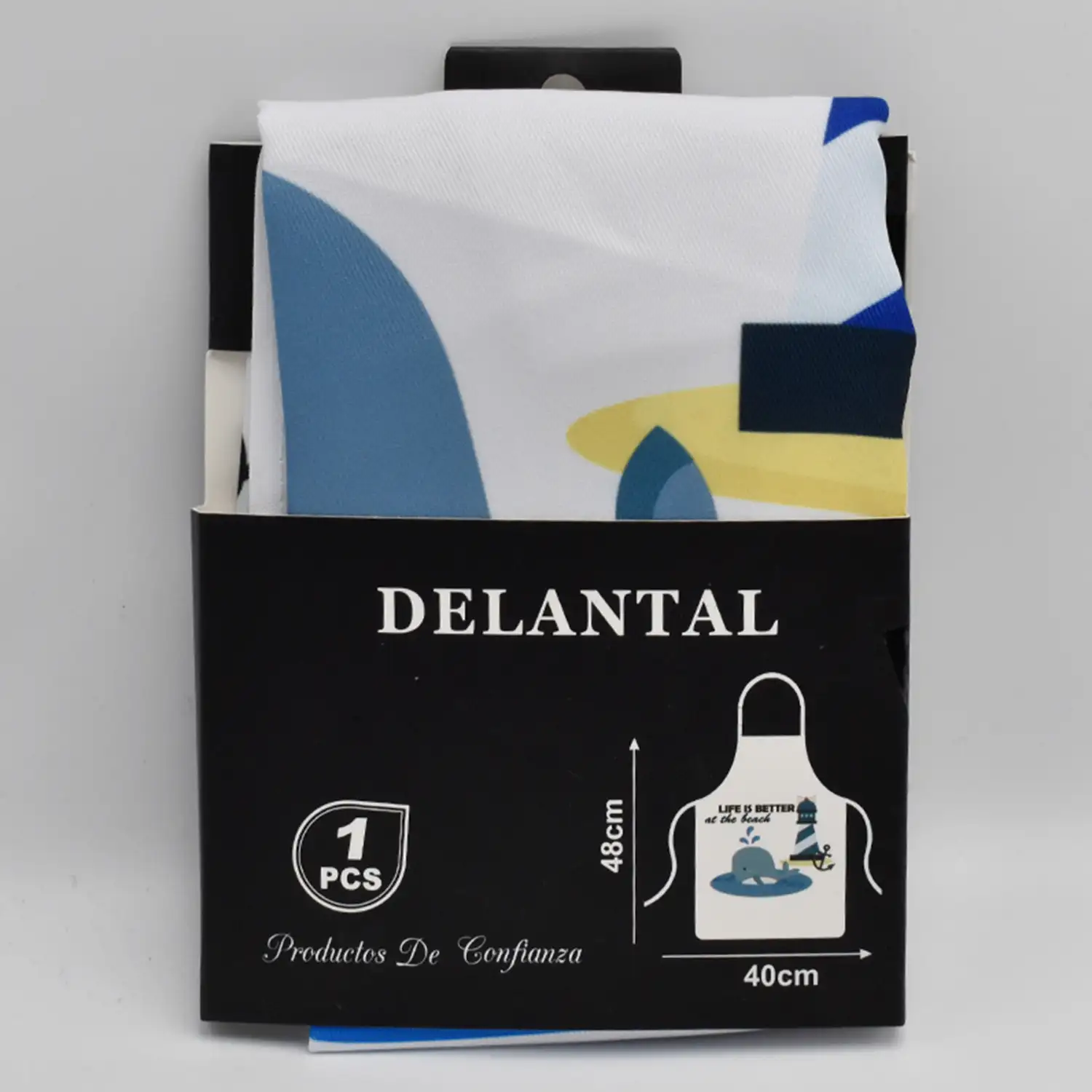 Delantal ajustable diseño ballena 40x48 cm.