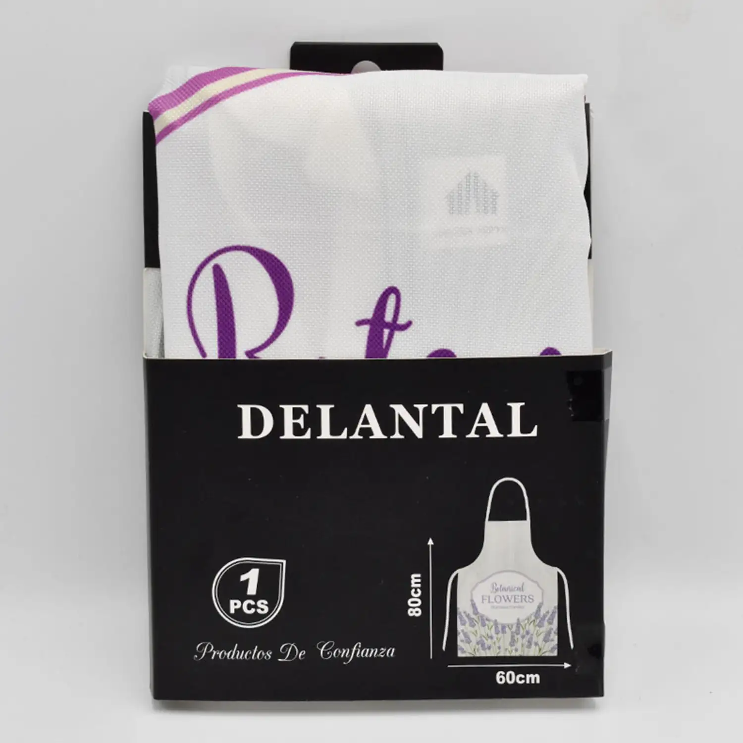 Delantal ajustable diseño lavanda 60x80 cm.