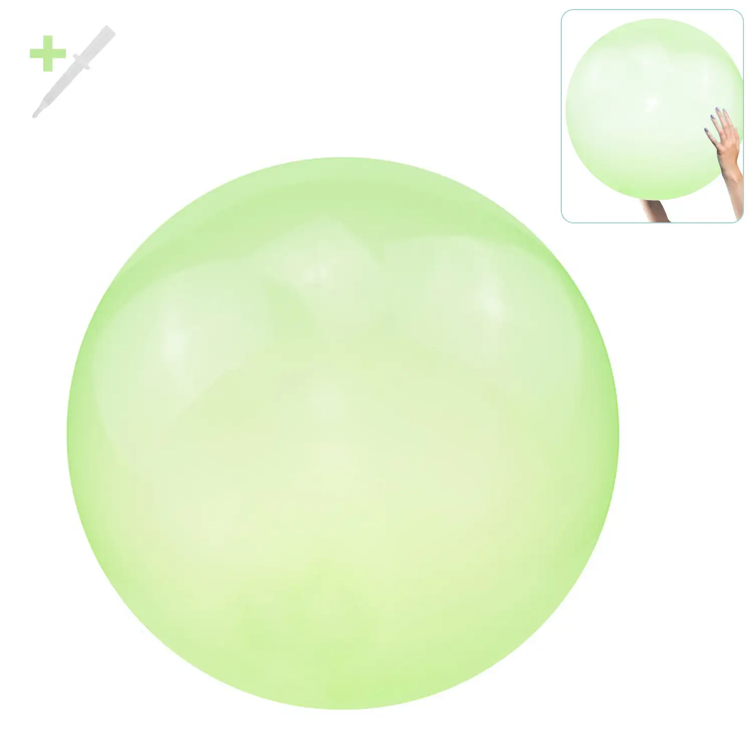 Bubble Ball gigante. Hinchable con agua o aire, 70cm.