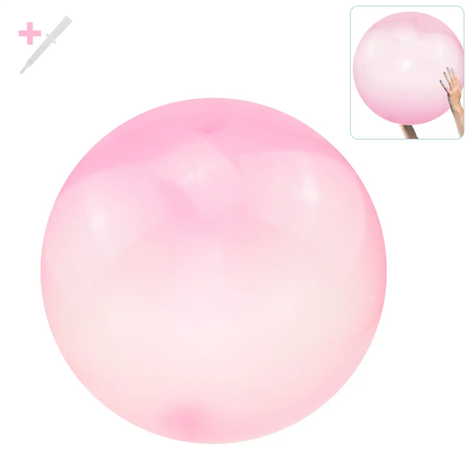 Bubble Ball gigante. Hinchable con agua o aire, 70cm.