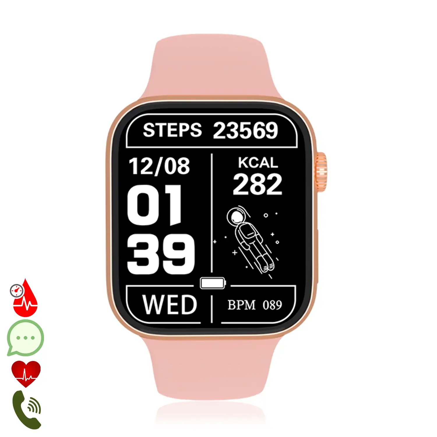 Smartwatch deportivo TK800. Modos deportivos, monitor cardiaco dinámico, tensión y oxígeno en sangre. Notificaciones de redes sociales.