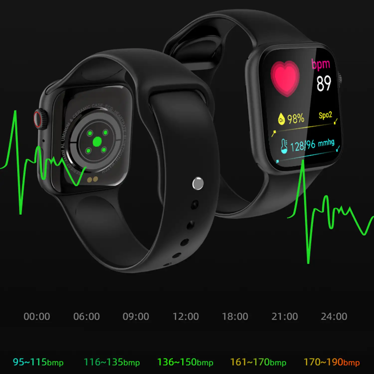 Smartwatch deportivo TK800. Modos deportivos, monitor cardiaco dinámico, tensión y oxígeno en sangre. Notificaciones de redes sociales.