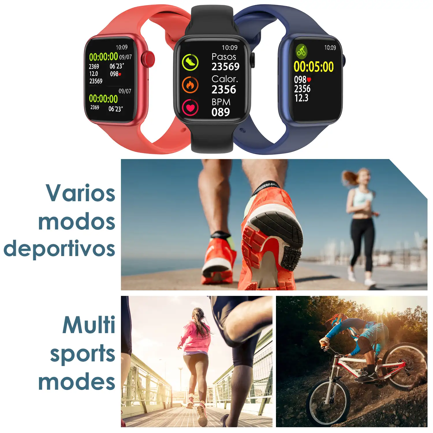 Smartwatch AW9 con corona multifunción. Termómetro, monitor cardiaco, oxígeno en sangre, llamadas bluetooth. Compatible con Android.