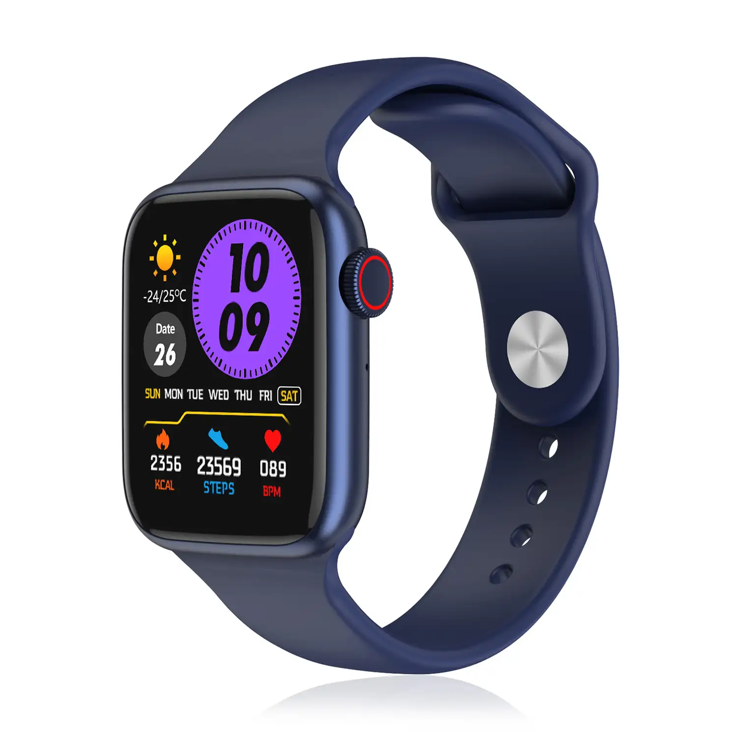 Smartwatch AW9 con corona multifunción. Termómetro, monitor cardiaco, oxígeno en sangre, llamadas bluetooth. Compatible con Android.