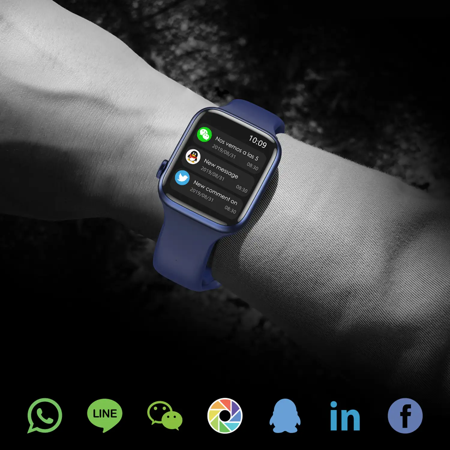 Smartwatch AW9 con corona multifunción. Termómetro, monitor cardiaco, oxígeno en sangre, llamadas bluetooth. Compatible con Android.