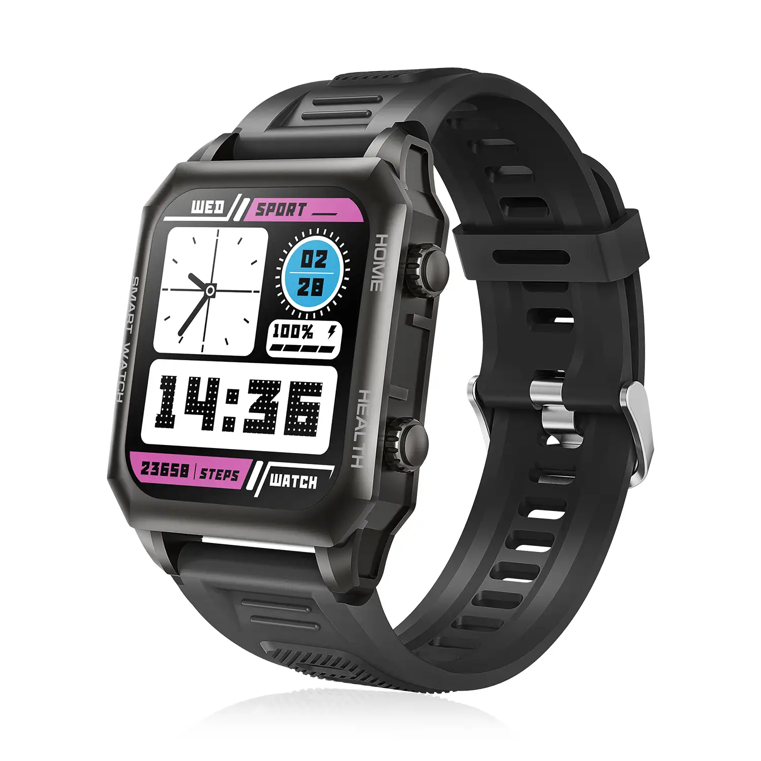 Smartwatch F900 con tratamiento laser sanguíneo, termómetro corporal, monitor cardíaco y de O2 en sangre. Varios modos deportivos.