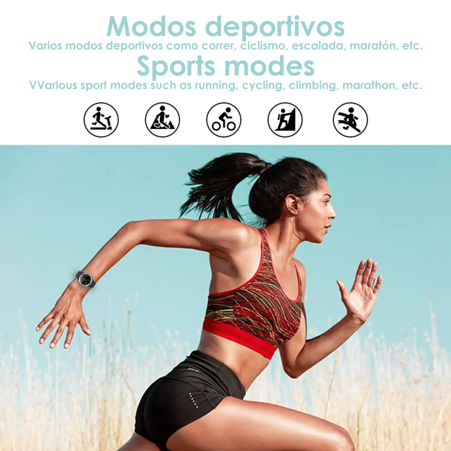 Smartwatch M4S con GPS, slot para tarjeta SIM, llamadas, modos multideportivos, monitor cardiaco y de tensión.