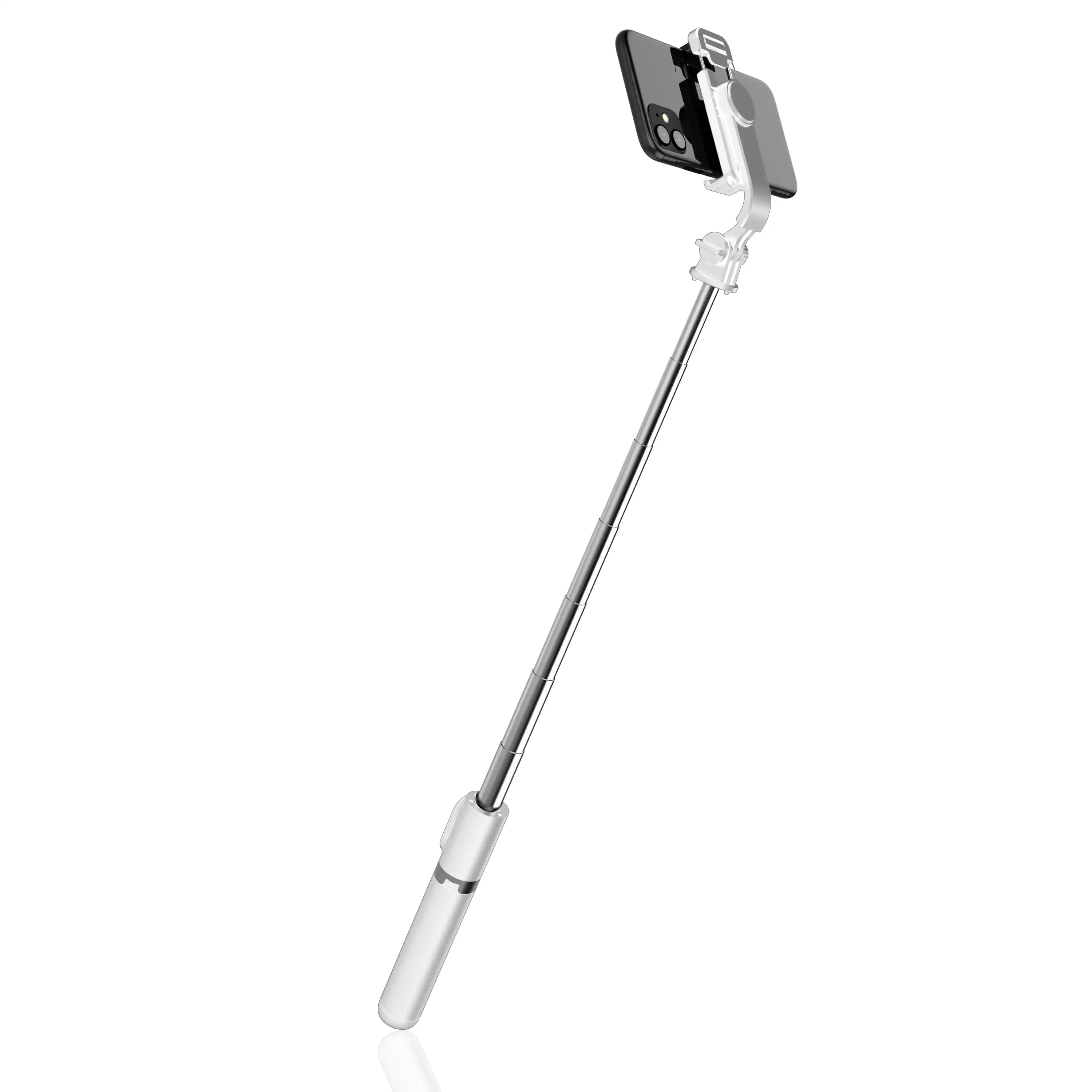 Palo selfie stick con trípode extensible y disparador remoto Bluetooth.