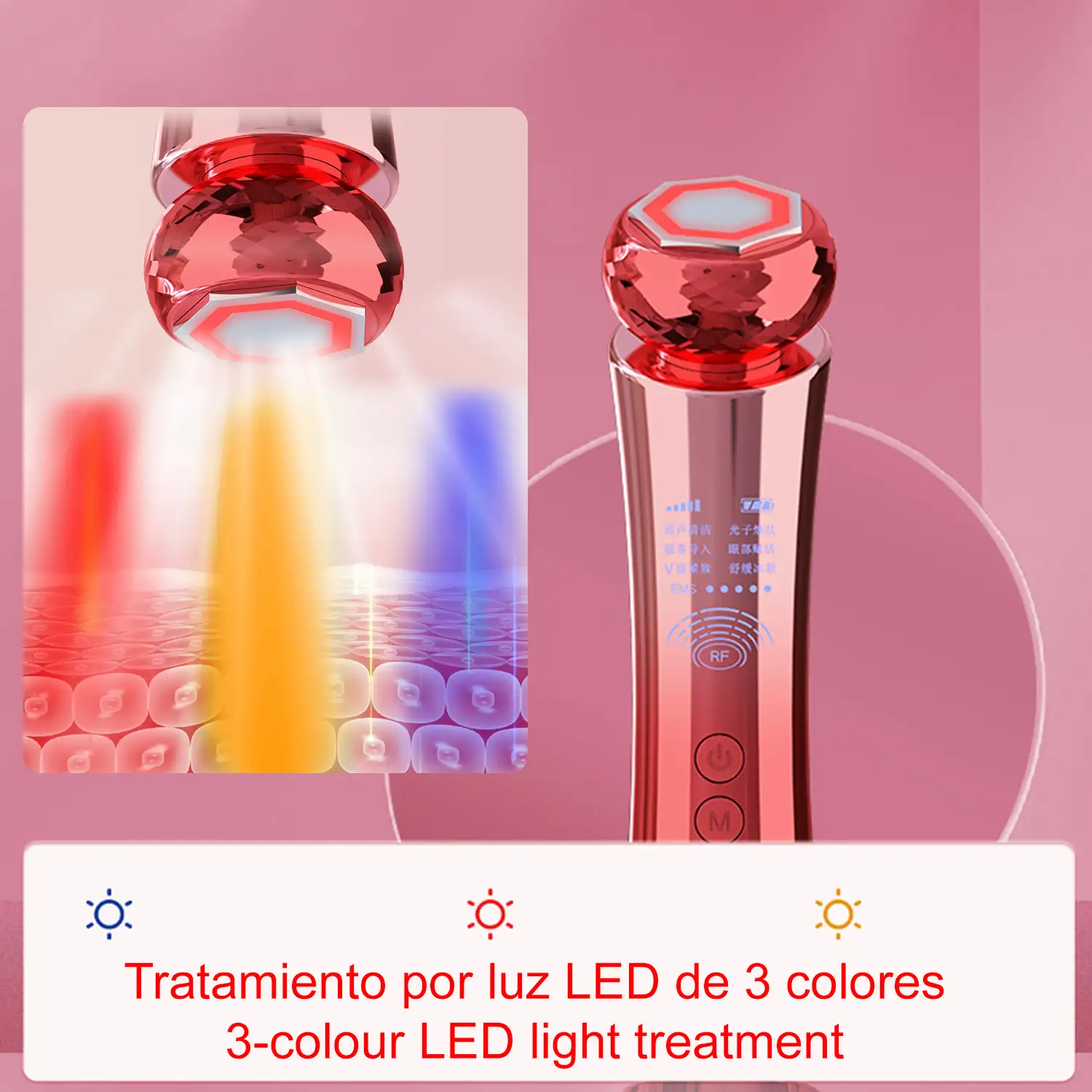 Instrumento de belleza RF para calmar y rejuvenecer la piel