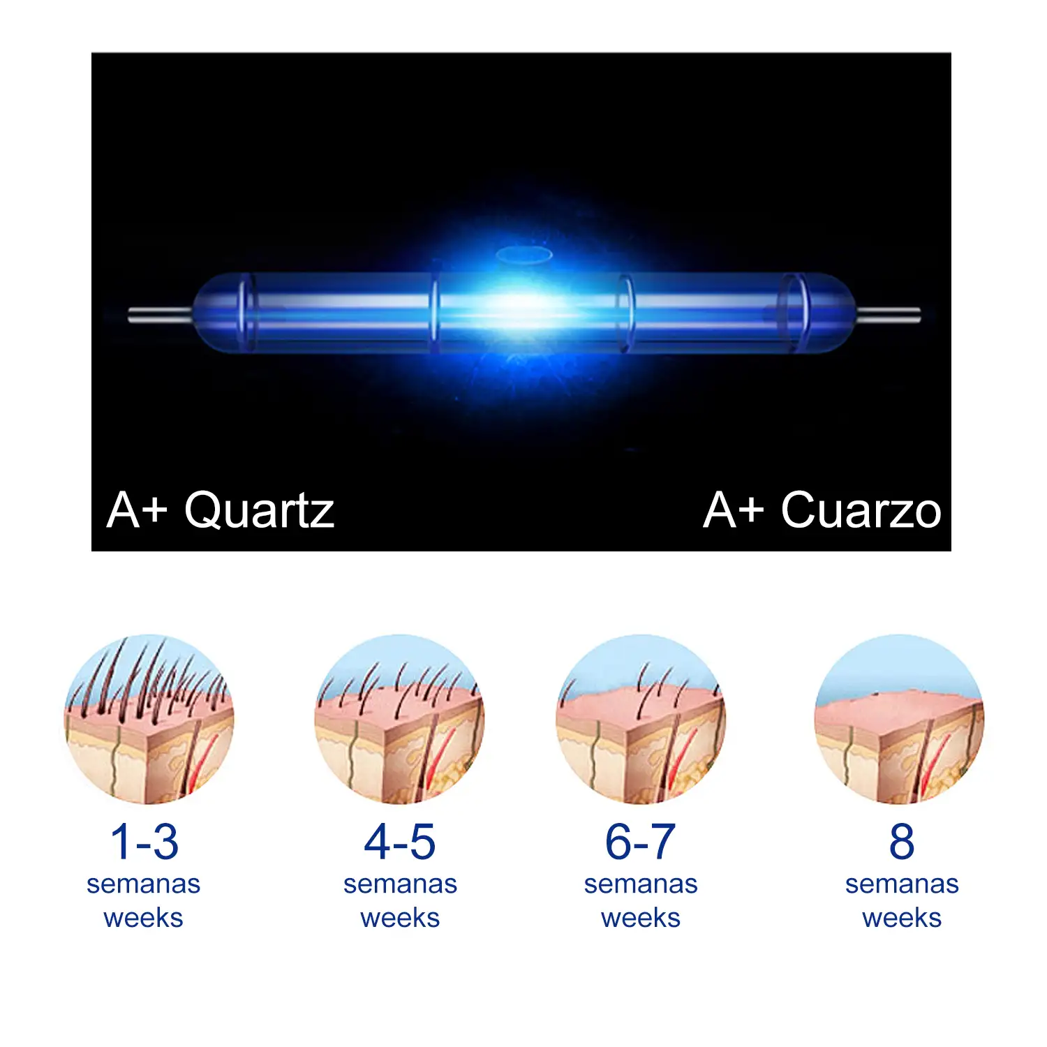 T5S Depiladora IPL de luz pulsada. Cabezal reemplazable. Alta intensidad 999,999.