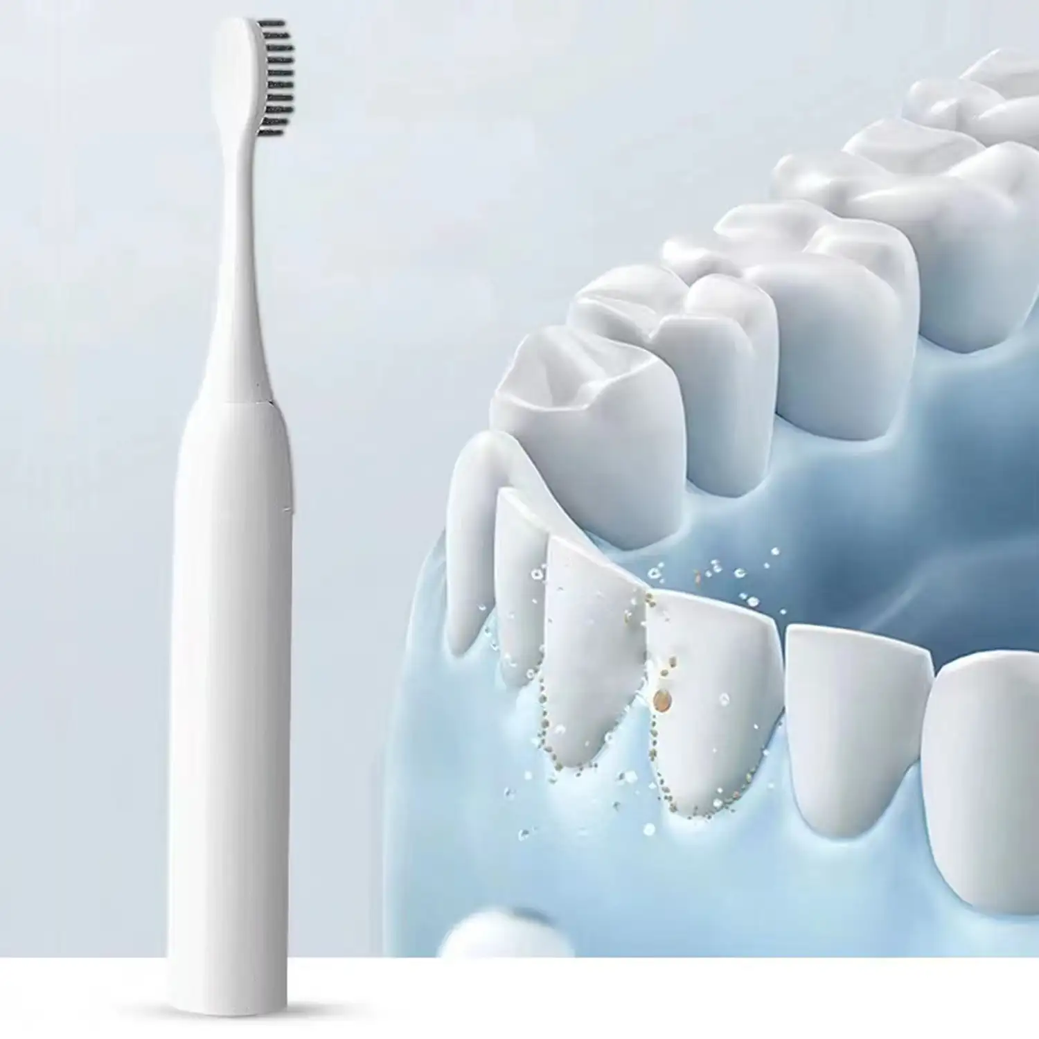 Cepillo de dientes con forma de lápiz para adultos con 5 funciones para tu salud y belleza bucal.
(Modelo recargable)