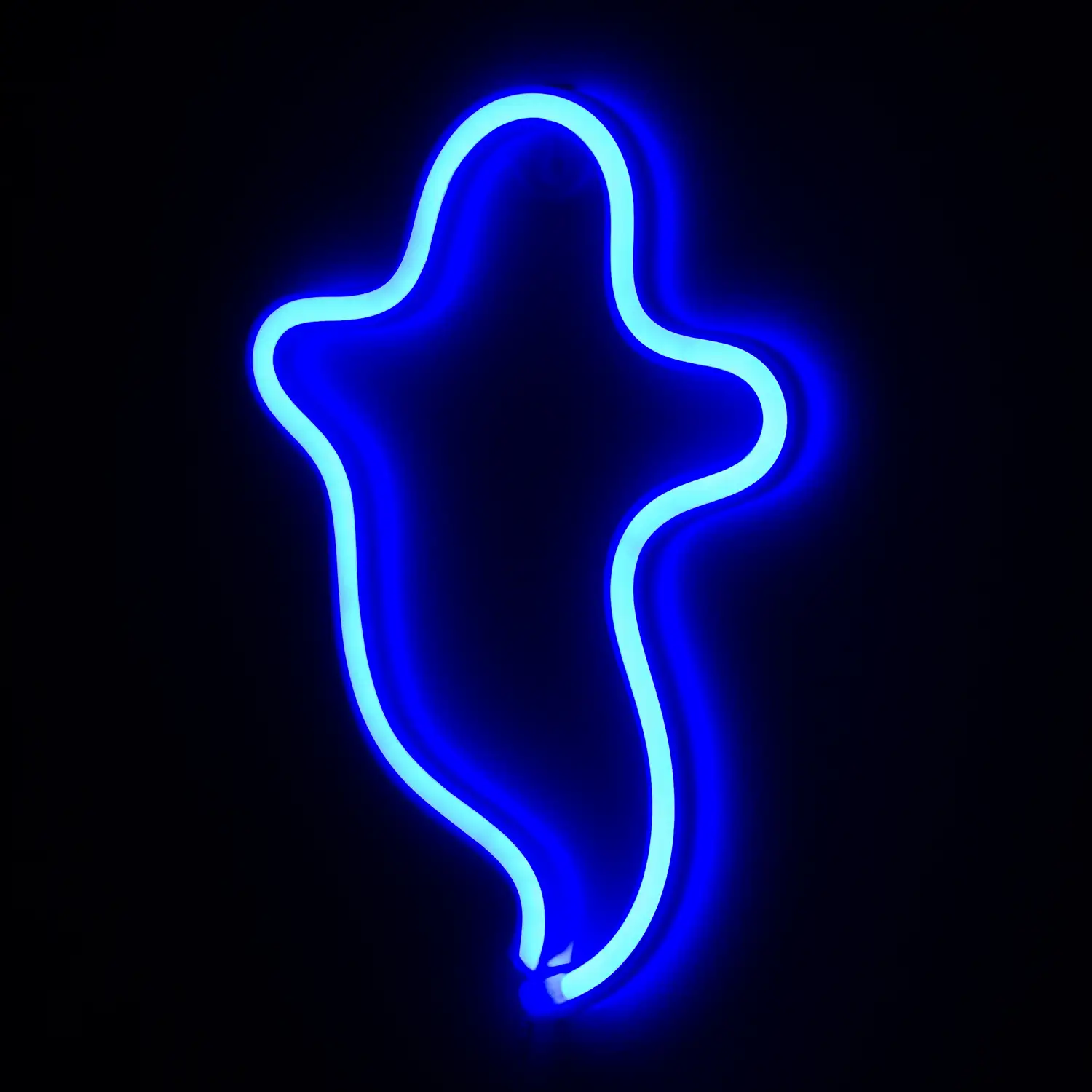 Neón colgante azul, diseño Fantasma.