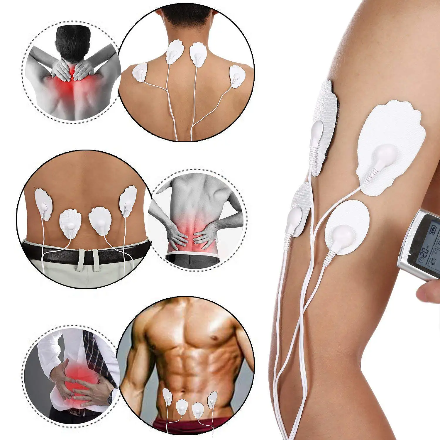 EMS Electroestimulador muscular MHD-ZZB16 portátil. 16 modos, 20 intensidades, 2 canales. Tamaño compacto, batería recargable.
