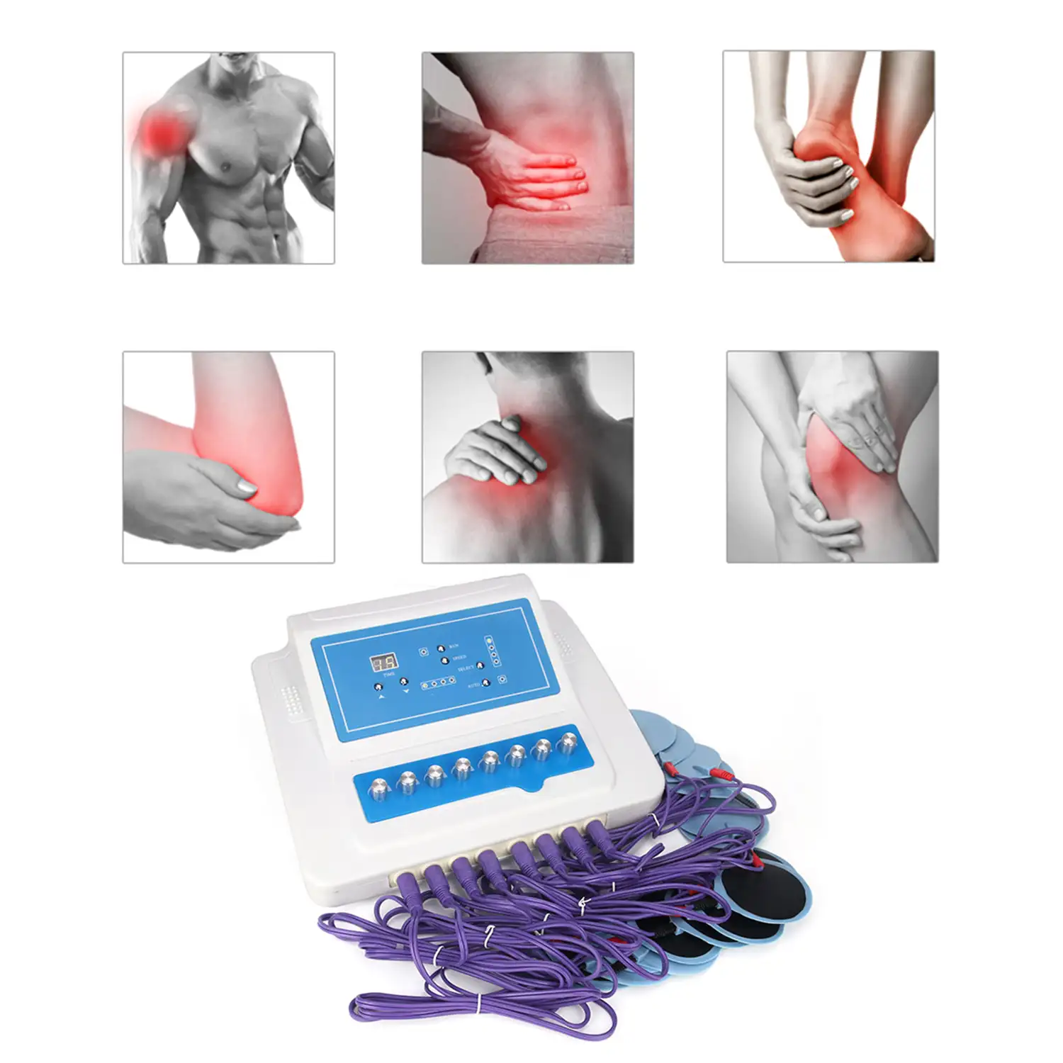 EMS Electroestimulador avanzado muscular JF631. 8 canales. Intensidad completamente regulable.