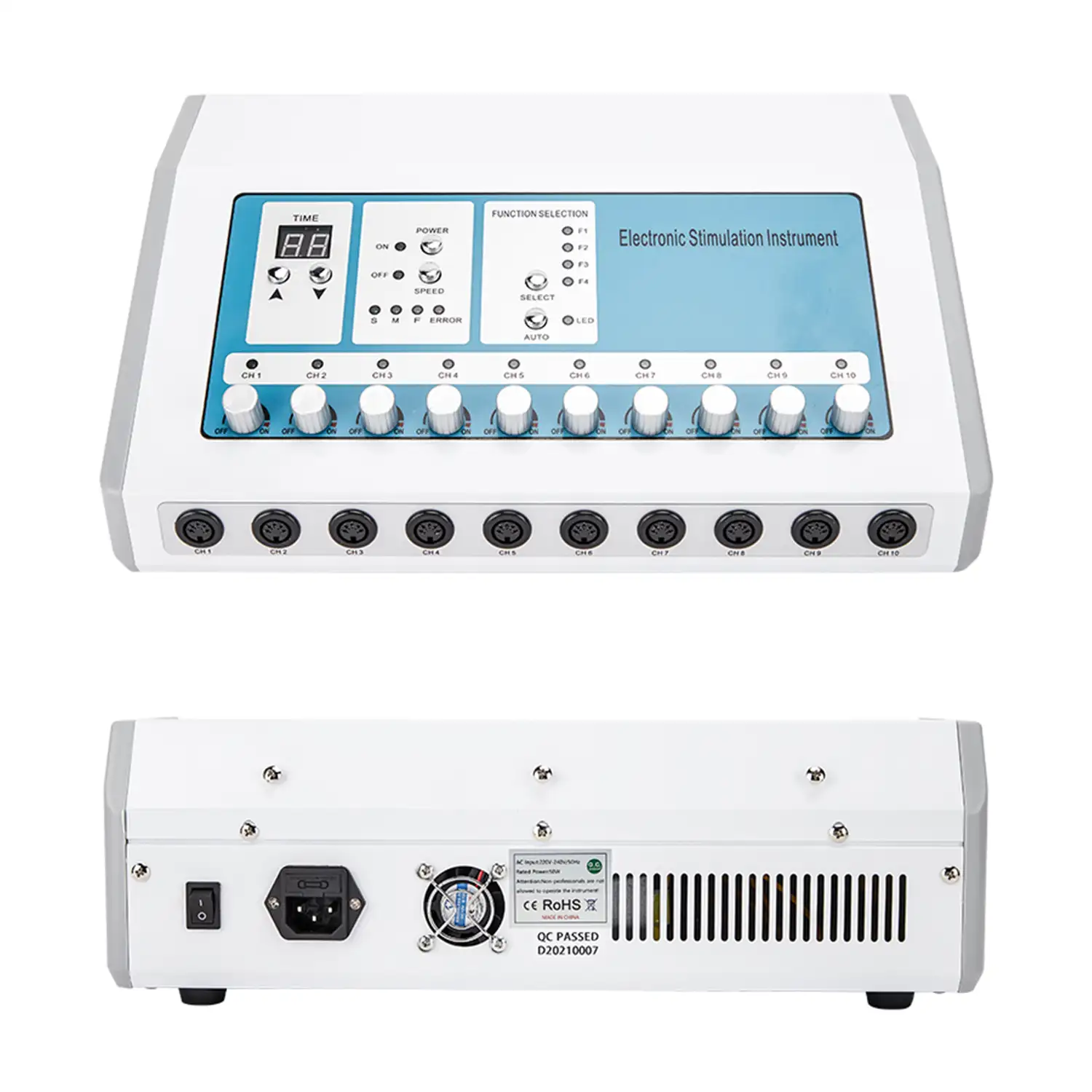 EMS Electroestimulador muscular MHD-YK16 portátil. 16 modos, 20  intensidades, 2 canales. Tamaño compacto, batería recargable.